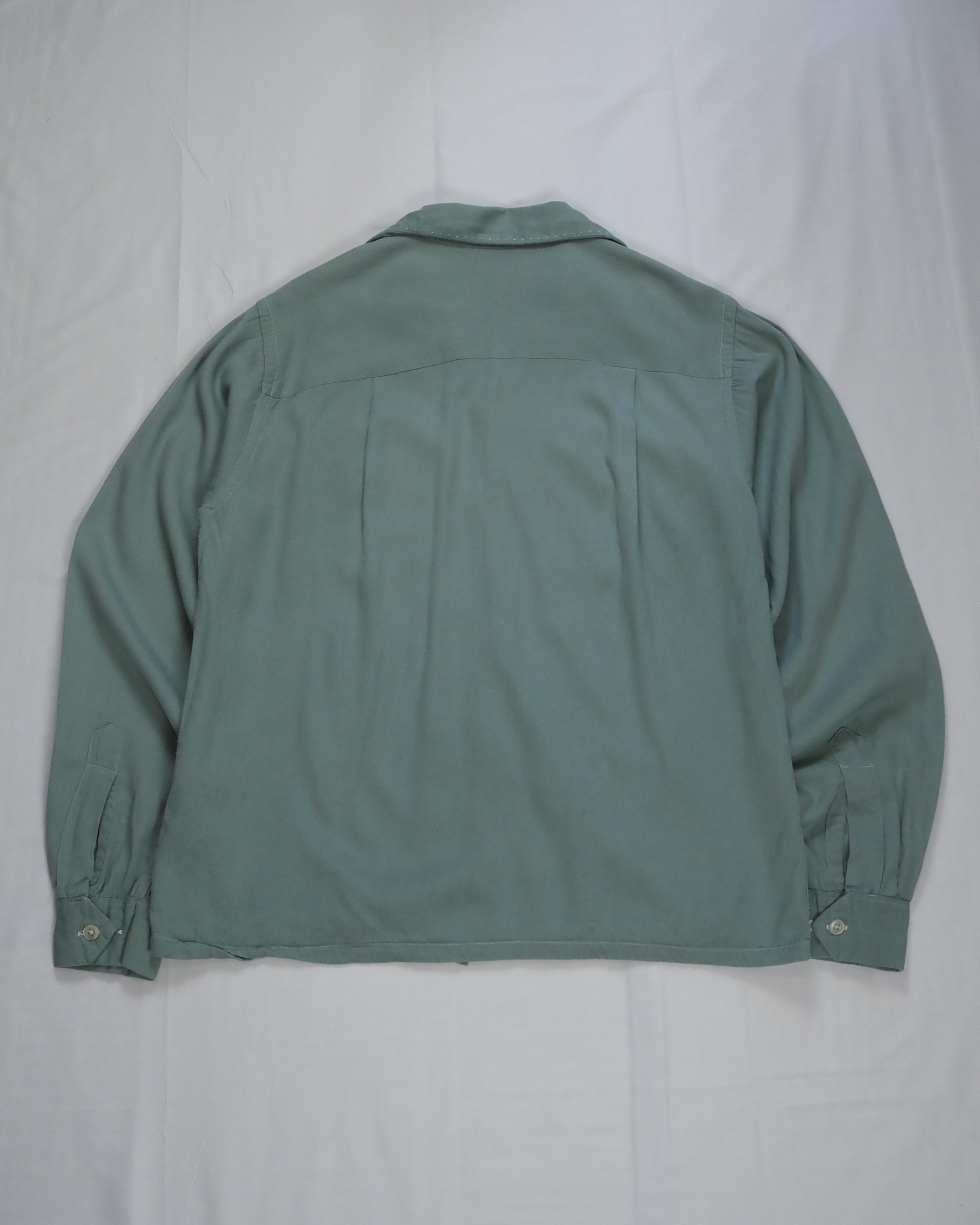 【5/6(水) 20:00入荷】50’s Pilgrim レーヨンシャツ ミントグリーン の画像 13