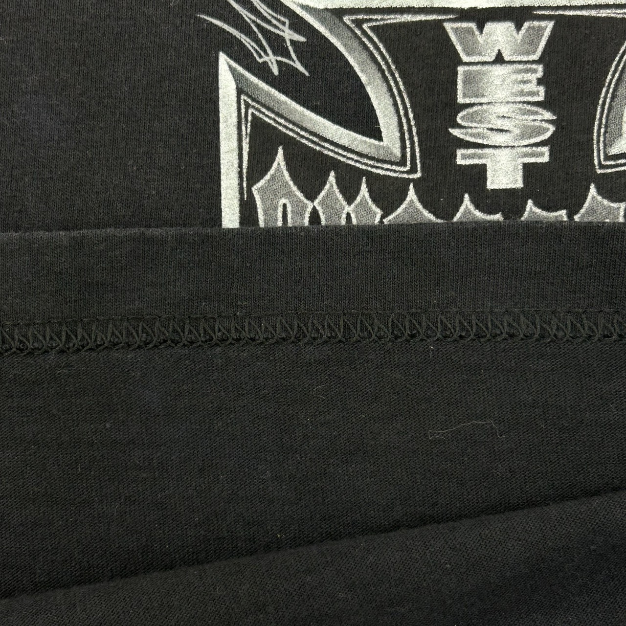 00s WEST COAST CHOPPERS ウエストコーストチョッパーズ アイアンクロス ロゴプリントTシャツ ブラック ヴィンテージ 古着 バイカーT XL の画像 10