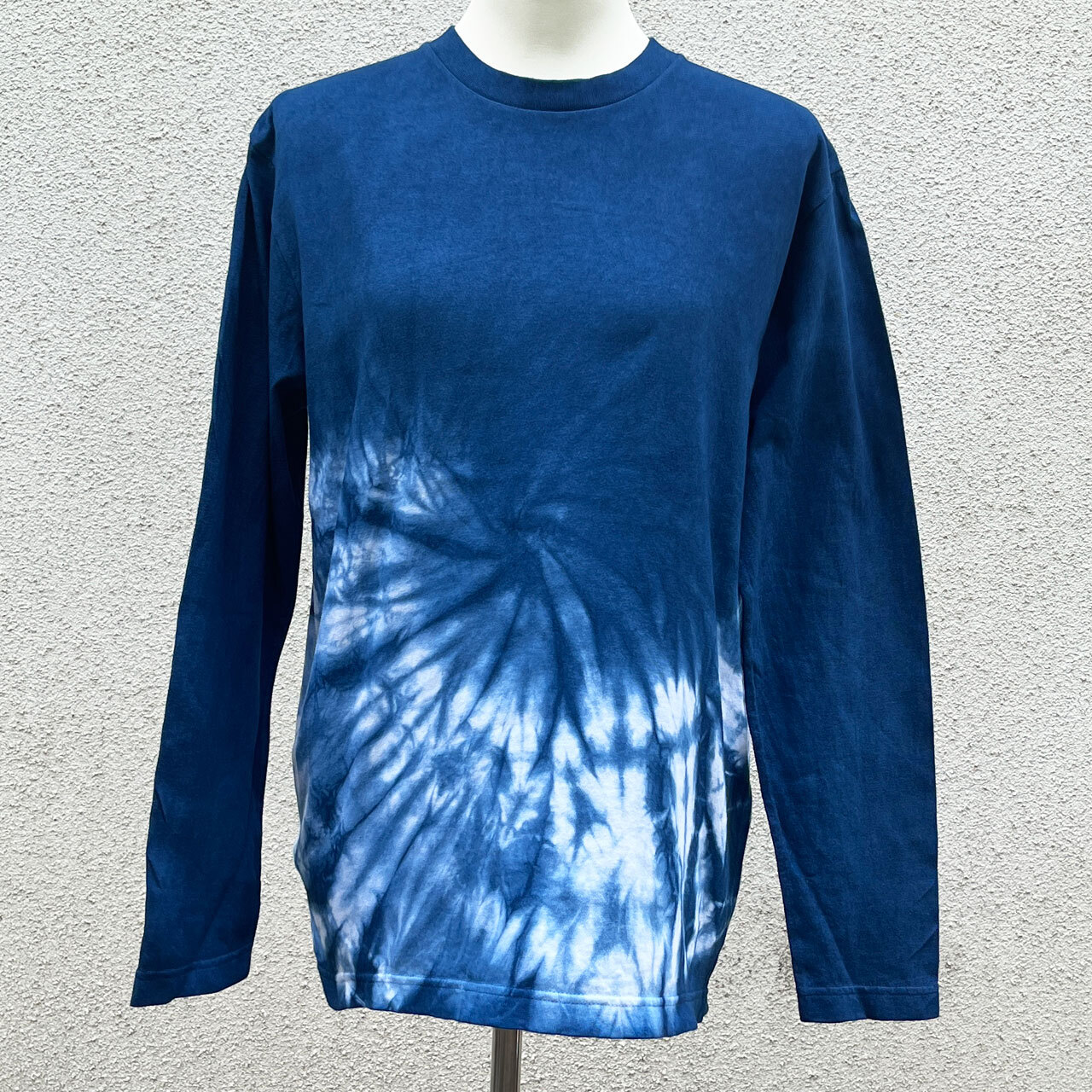藍染ロングTシャツ-絞り染め-Mサイズ-結の杜