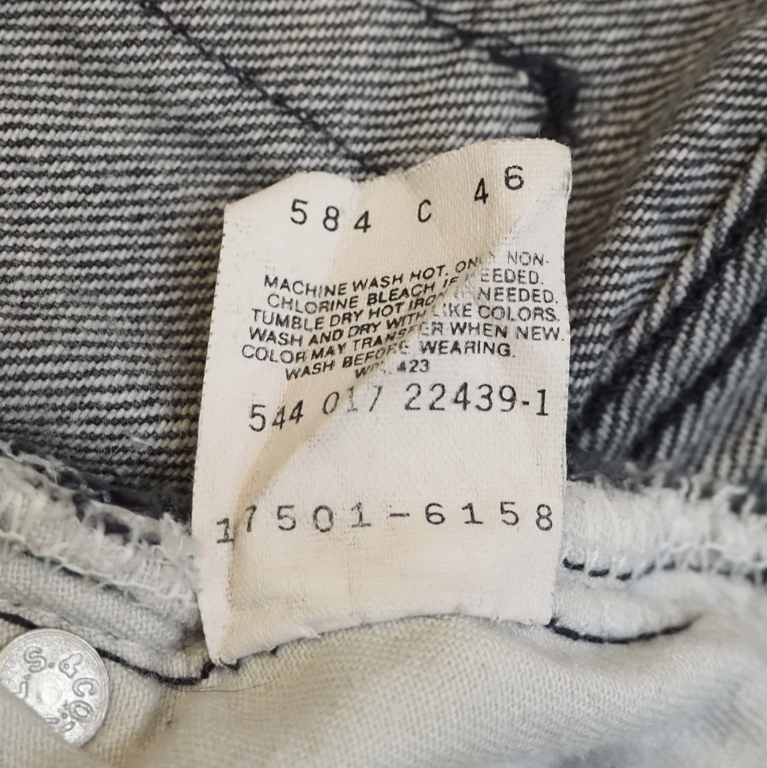 80’s Levi’s 501-6158 Black Denim 先染め 31×30 の画像 9