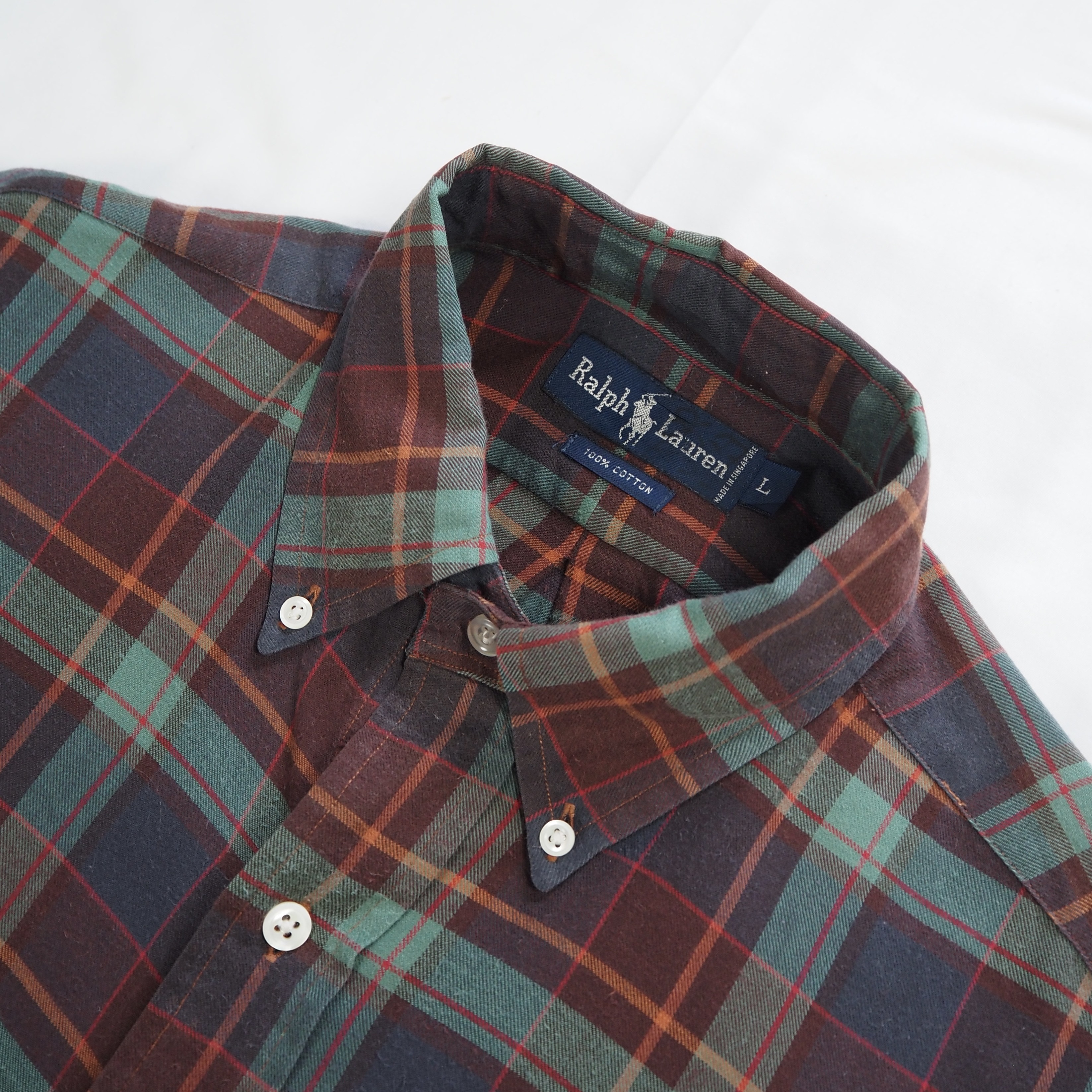 90’s Ralph Lauren コットンシャツ Lサイズ の画像 6