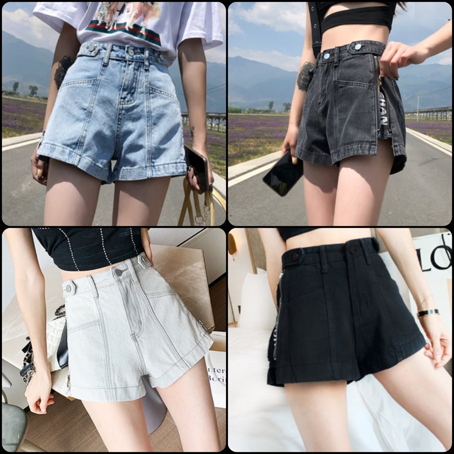 カジュアル系 ロゴ入りショートパンツ デニムパンツ ハイウェスト こなれ感 大人可愛い こなれ感 ガーリー系 夏 お出かけ 街角のカフェテラス