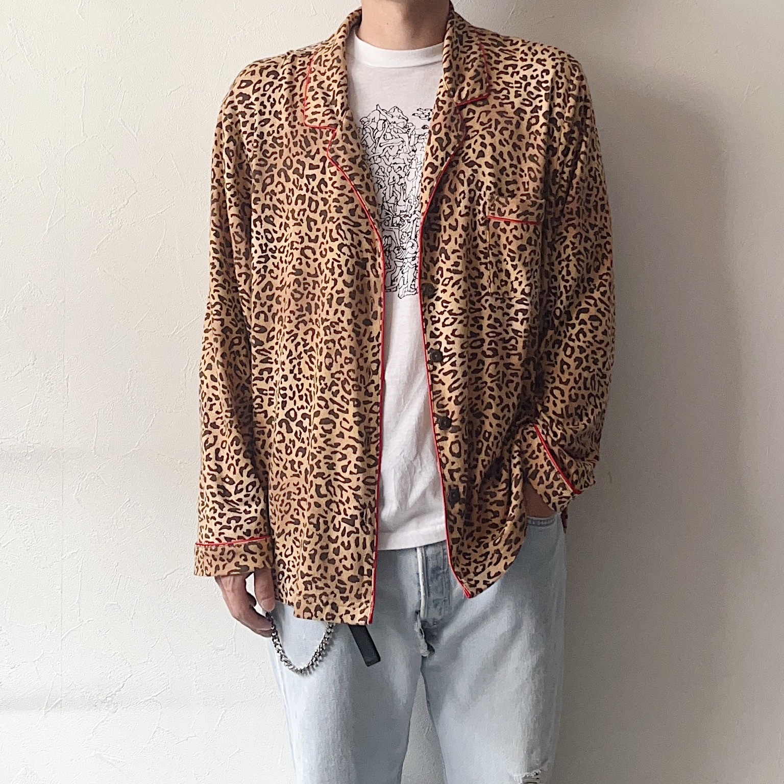 Vintage 80〜90's Leopard Pajama Shirt の画像 3
