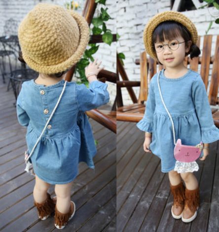 デニムワンピース ショルダーバック付 510 こども服のolpemi 海外や韓国子供服ショップ