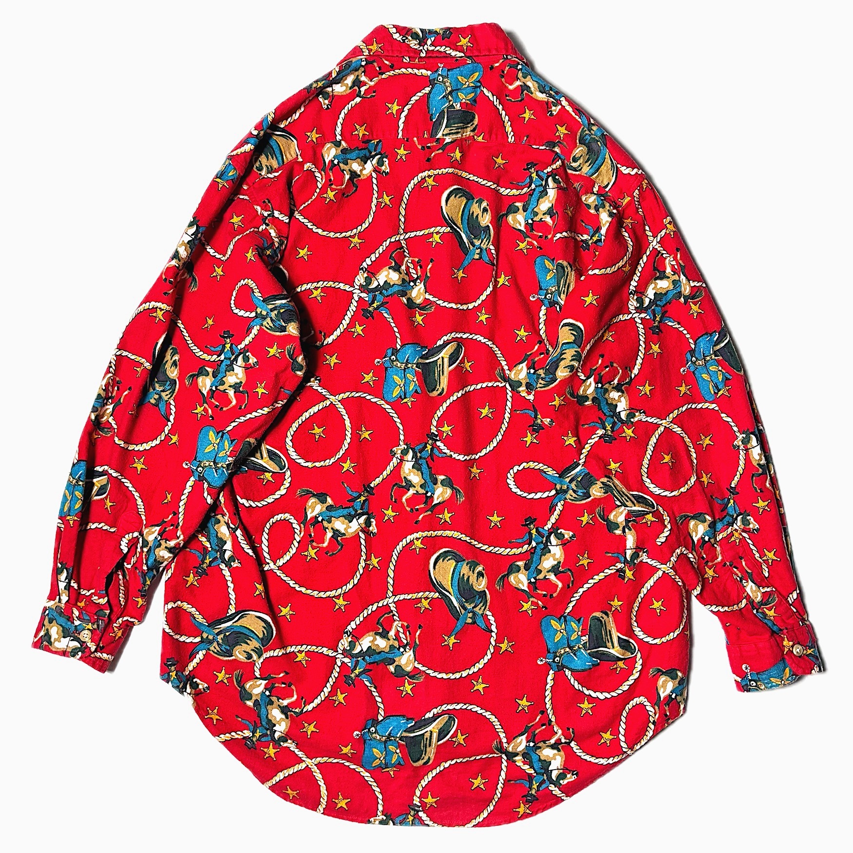 Vintage 80～90's【Johnny Cotton】"Cowboy" Patterned Shirt の画像 2