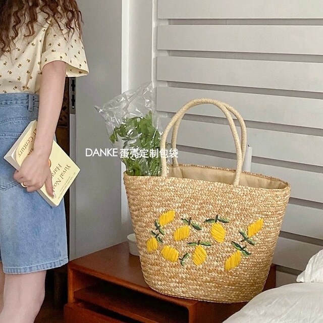 Qoo10] 【送料無料】レディース レモン 刺繍 巾