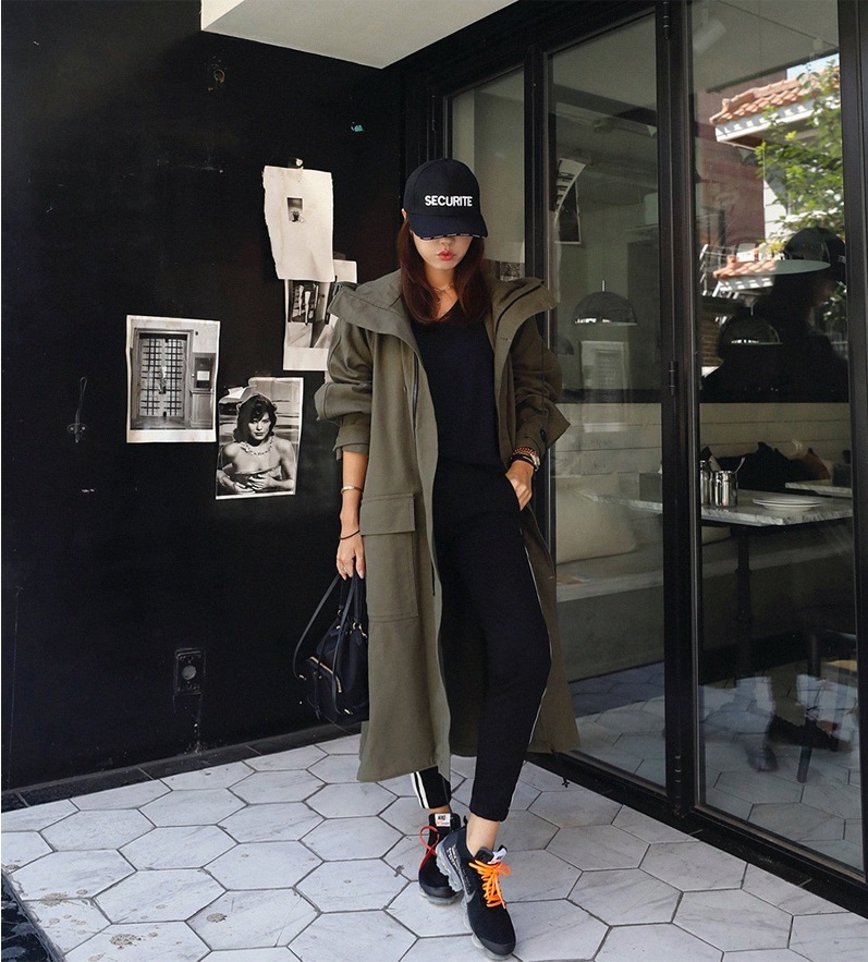 送料無料 アウター レディース コート ロング トレンチコート ロングコート カーキ 無地 長袖 ウインドブレーカー ミリタリー フード かっこいい 大人カジュアル きれいめ メンズライク おしゃれ マキシ丈 フーディー グリーン オーバーサイズ ゆったり お出掛け 旅行