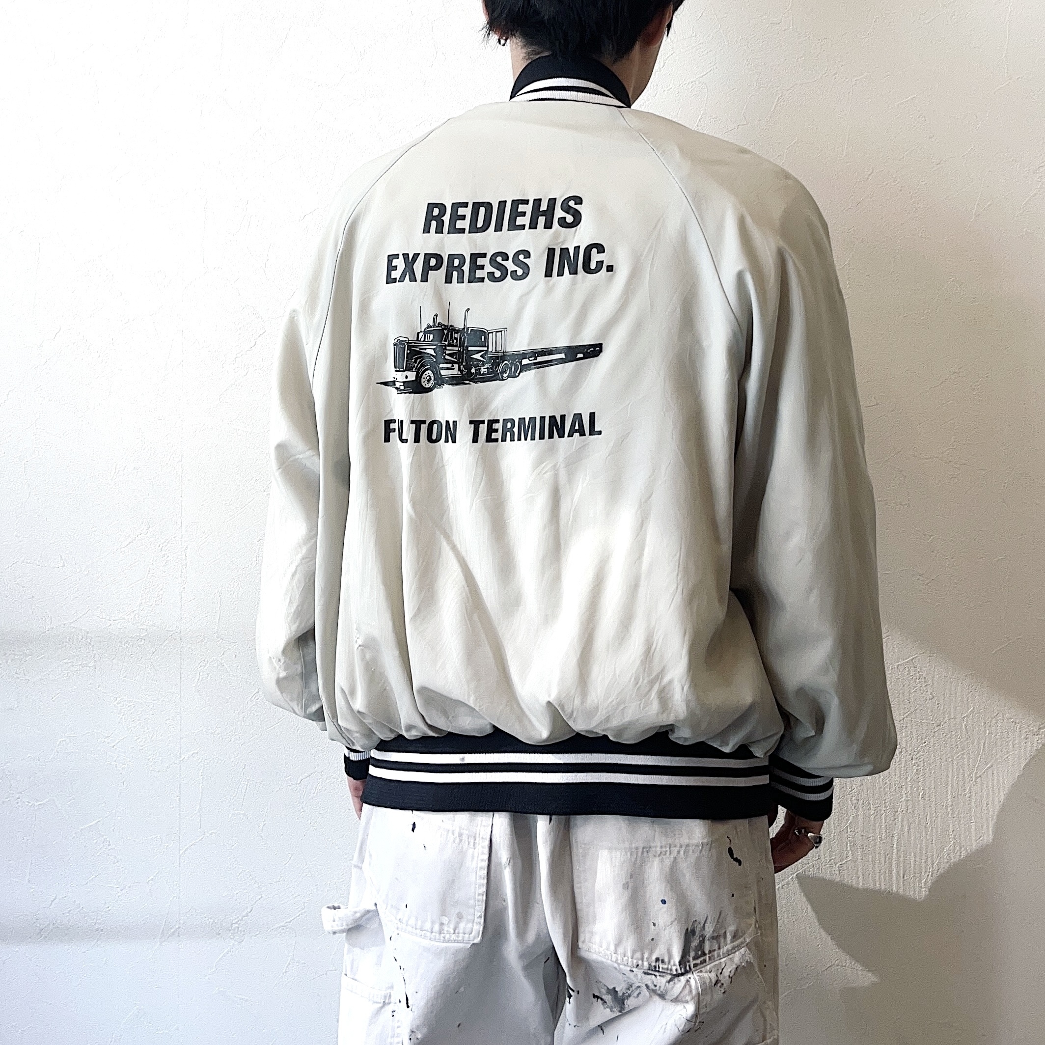 Vintage 70〜80's "REDIEHS EXPRESS INC. FULTON TERMINAL" Nylon Jacket の画像 4