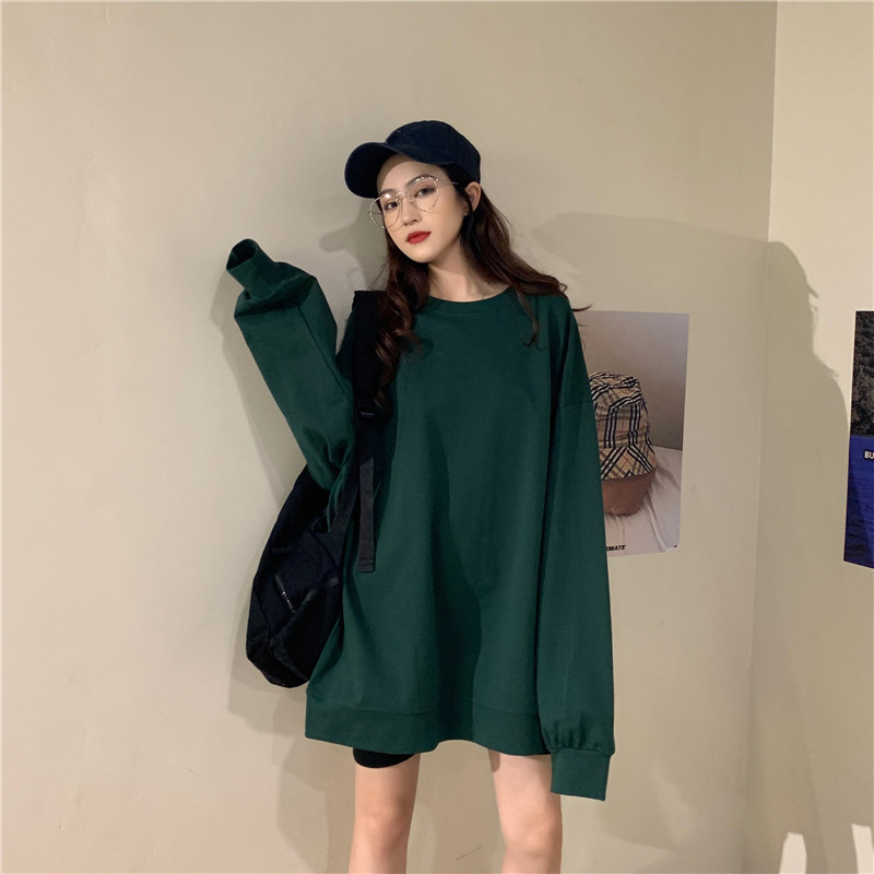 秋新作 Tシャツ 長袖tシャツ レディー ス ロングtシャツ ロンtシャツ レディース レディースロング丈長袖tシャツ 無地 トップスtシャツ 体型カバー Tシャツワンピース 韓国ファッション レディース トップス カジュアル ワンサイズ フリー Viento