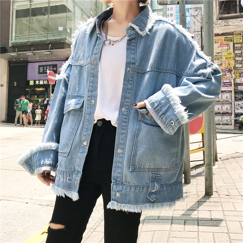 大人クールに着こなすフリンジデニムジャケット Gジャン アウター