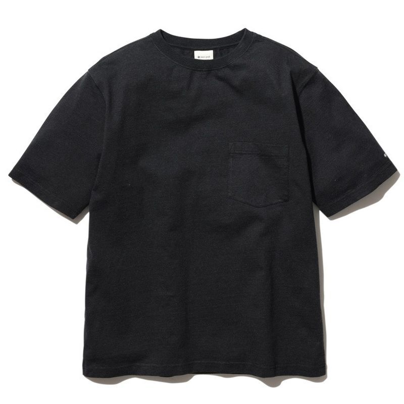 "snow peak|スノーピーク|Recycled Cotton Heavy T shirt |リサイクルコットンヘビーTシャツ|ブラック"