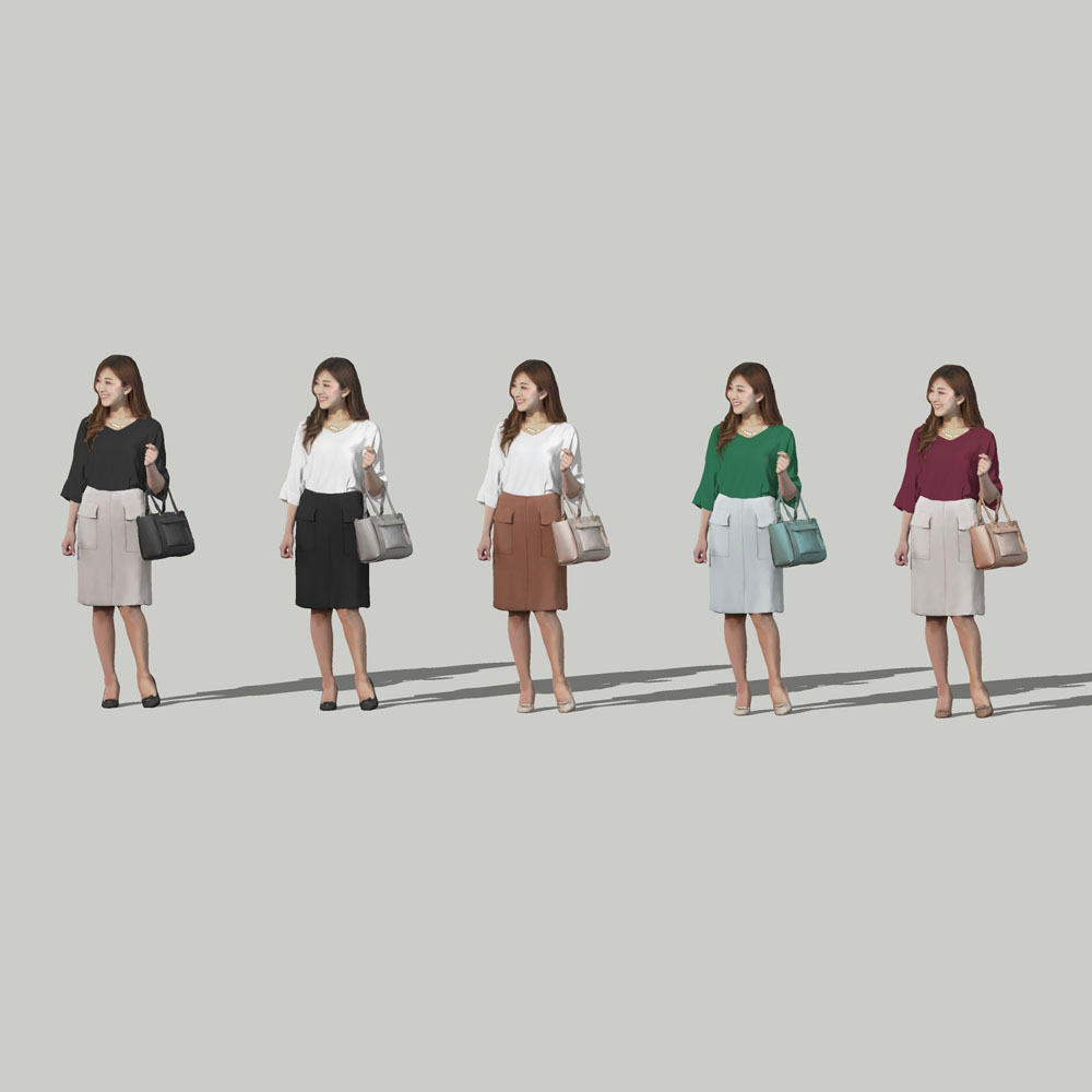 SketchUp素材 3D人物モデル ( Posed ) 051_Mao - 画像2