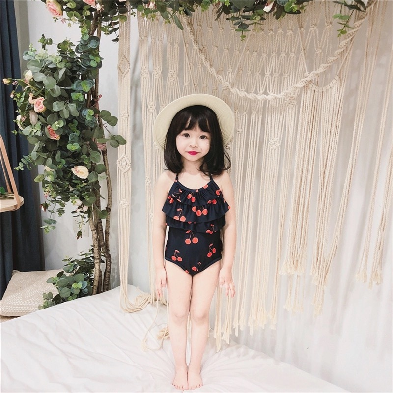 送料無料 予約商品 033 キッズ 水着 レース 女の子 フラワー 夏 チェリー 2歳 3歳 4歳 5歳 ベビー ワンピース スーツ Selectshop Aya