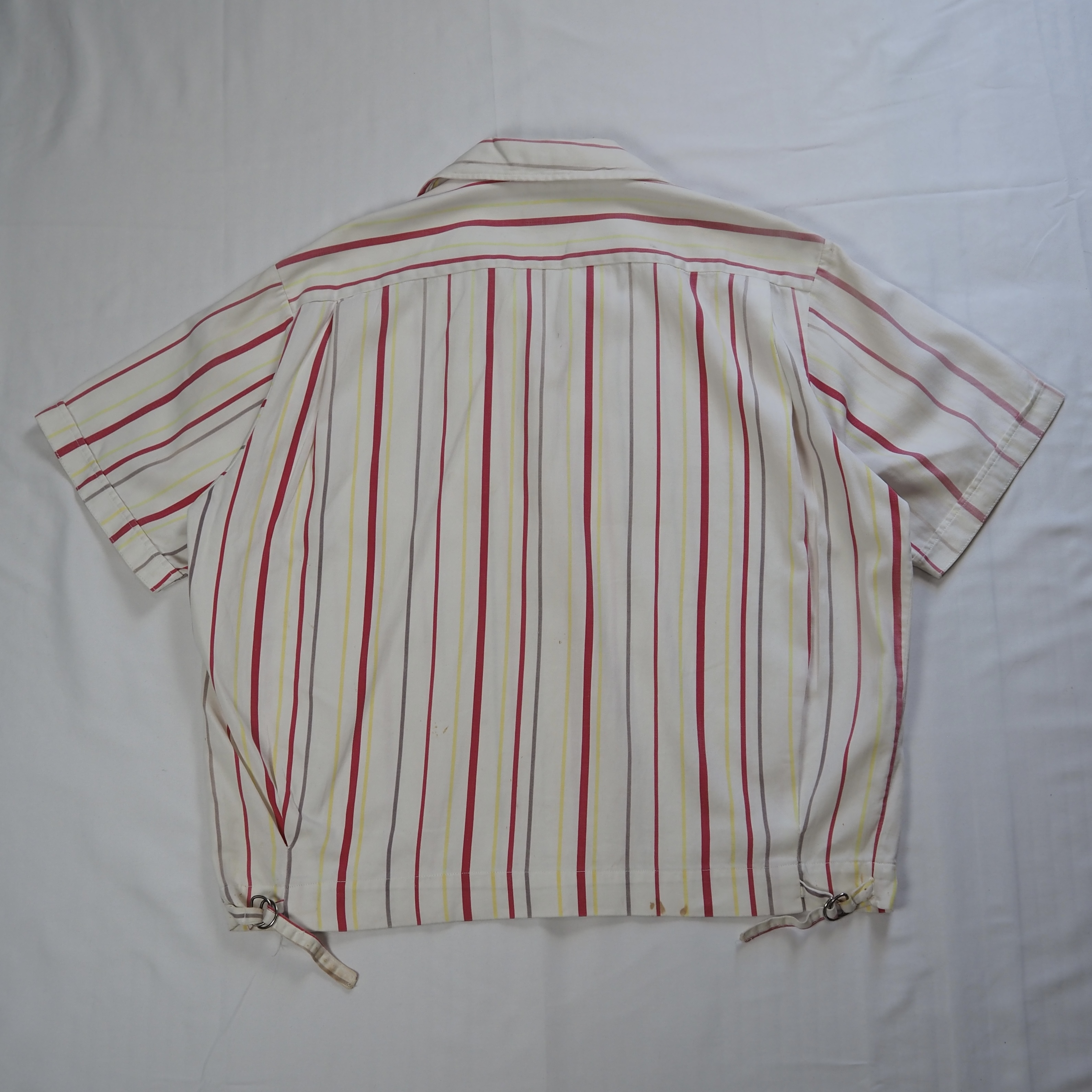 50’s Berma レーヨンシャツ ストライプ ホワイト Mサイズ の画像 10
