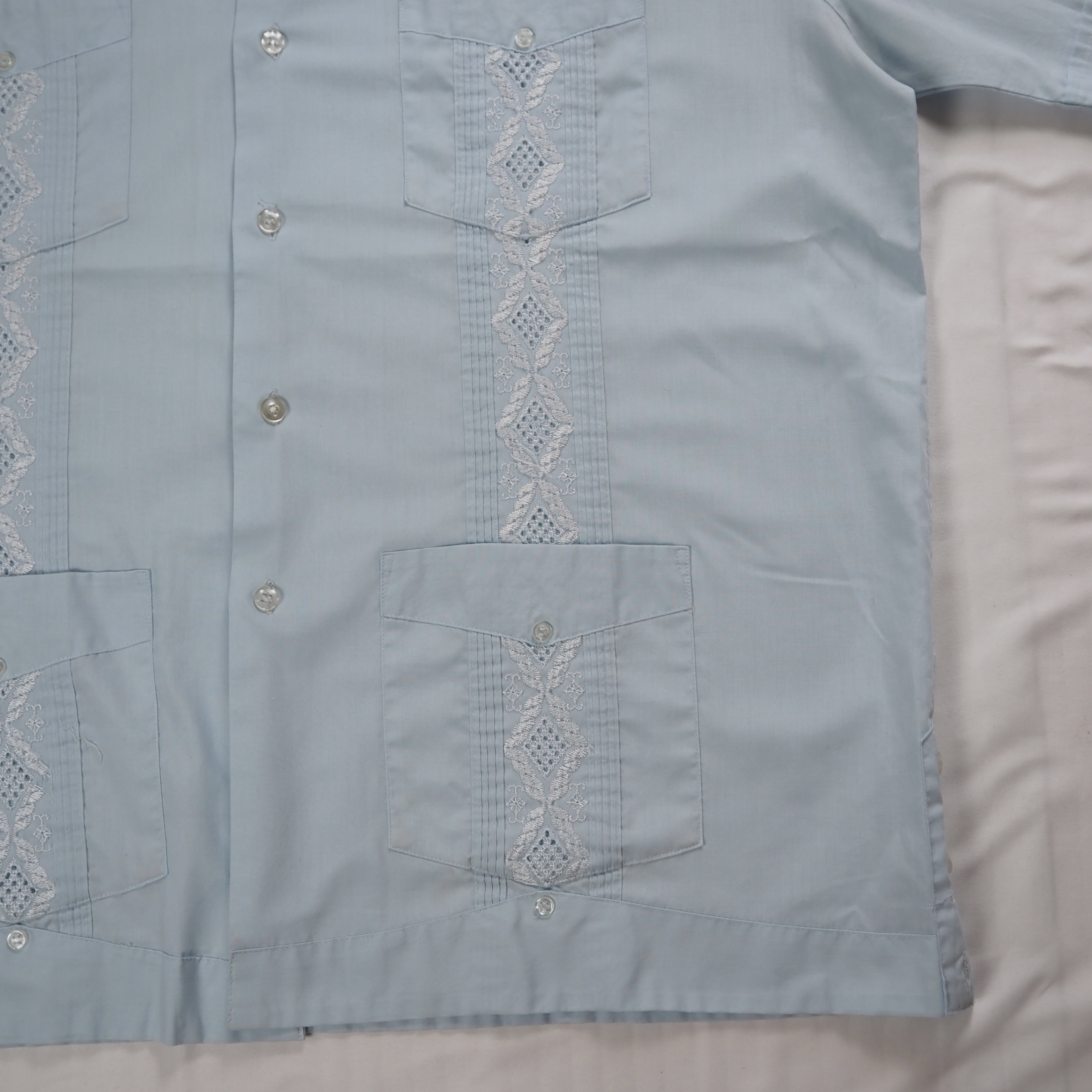 90’s Haband キューバシャツ 水色 XL の画像 10