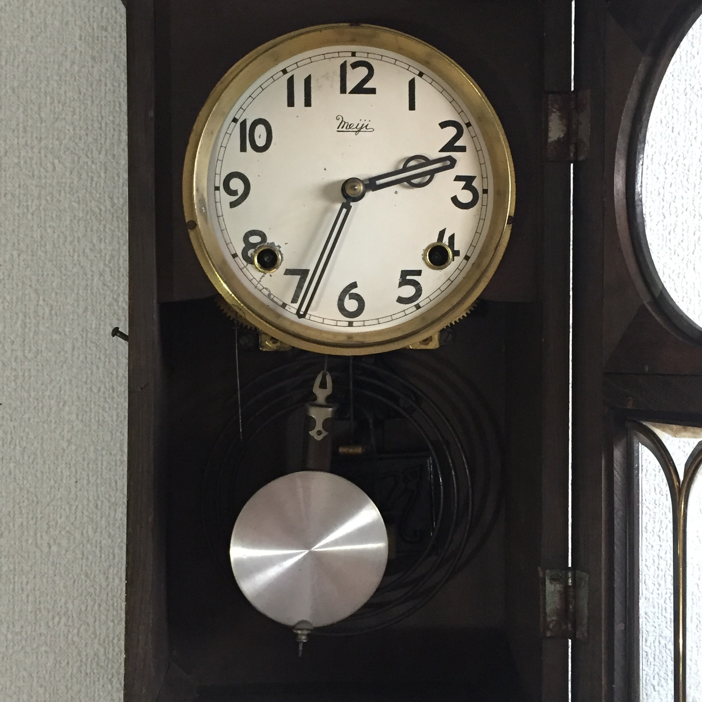 完動・美品〉帆船時計VESSEL印 刷毛目塗り宮型ゼンマイ振り子時計 