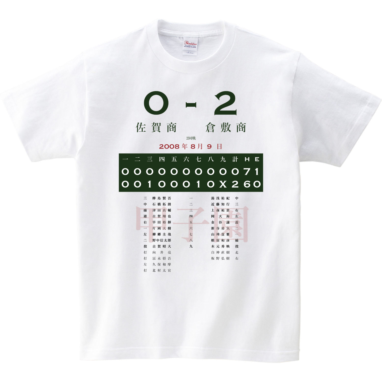 08 2回戦 倉敷商 岡山 佐賀商 佐賀 あの試合を僕は一生忘れないtシャツ屋 08 2回戦 倉敷商 岡山 佐賀商 佐賀 あの試合を僕は一生忘れないtシャツ屋