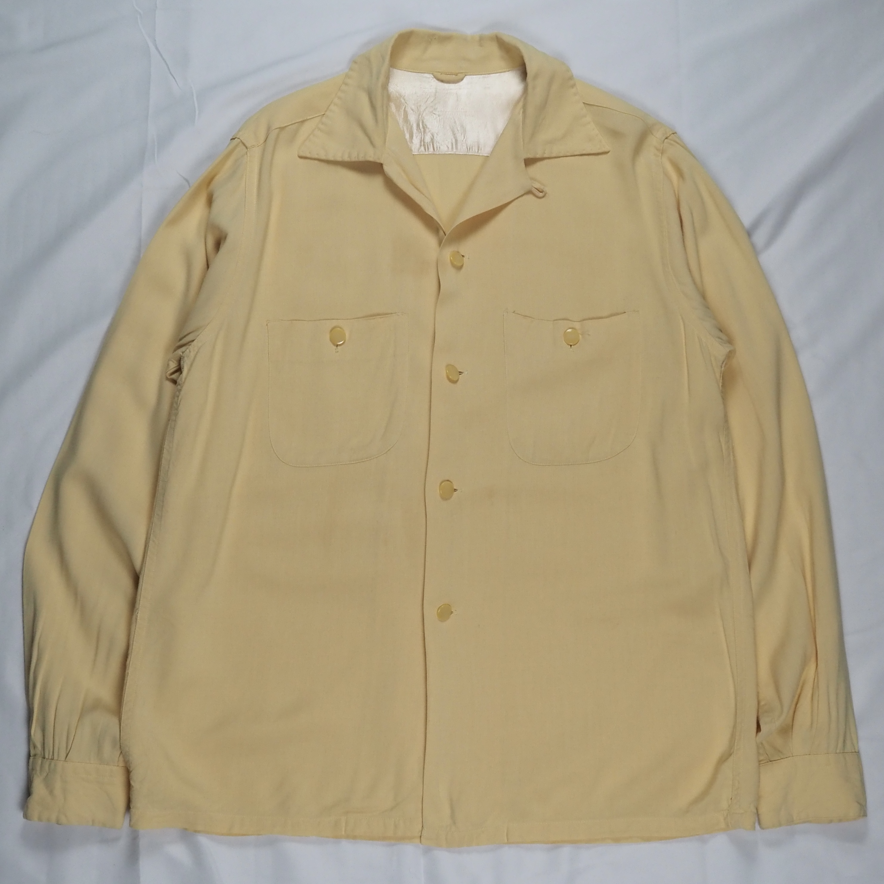 50’s レーヨンシャツ イエロー 単色