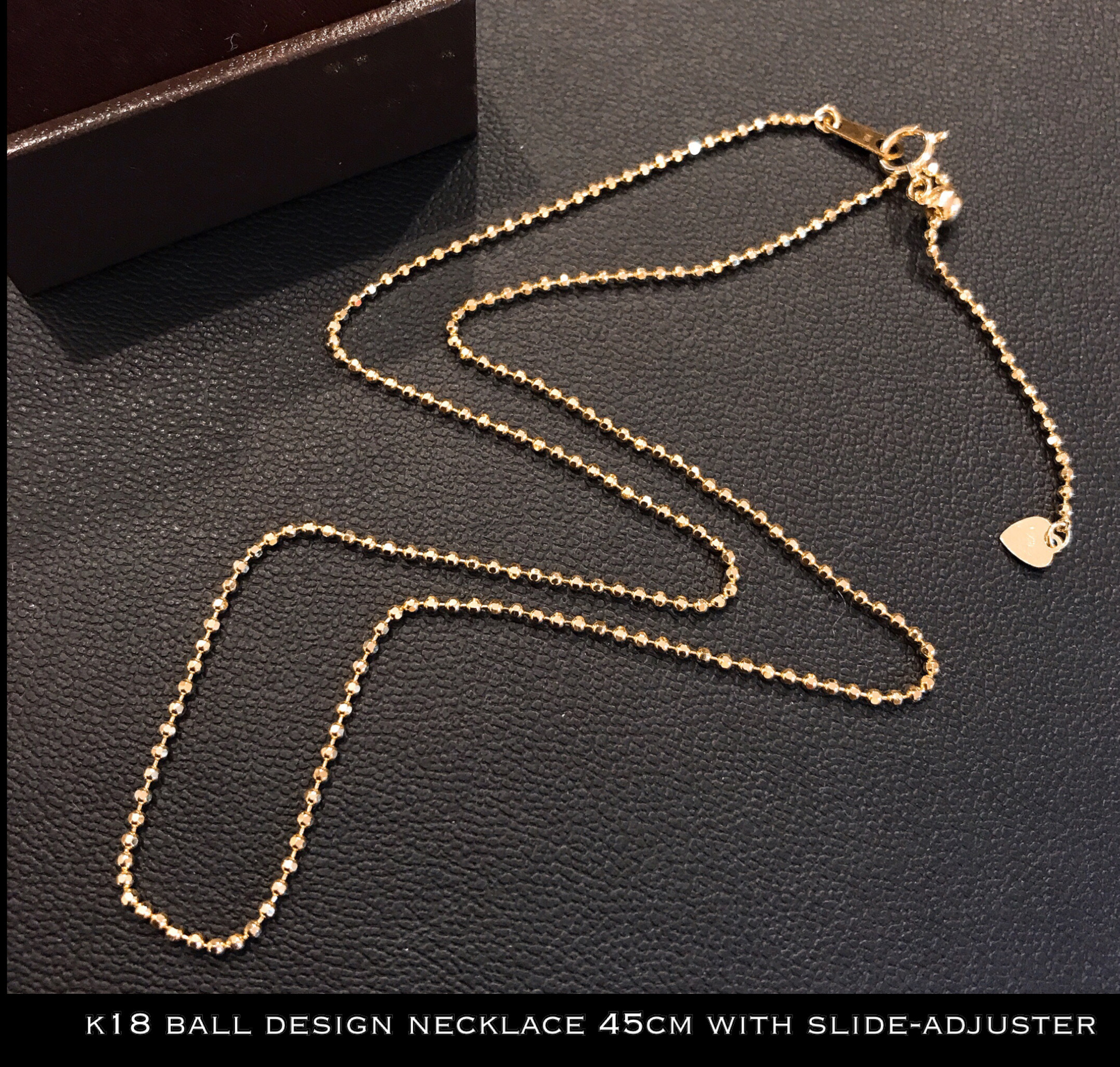 18金 ネックレス チェーン K18 ボール ネックレス チェーン 45cm スライド アジャスター付き 男女兼用 K18 Ball Necklace Chain 45cm With Slide Adjuster A I Jewelries エイアイジュエリーズ 18金 ネックレス チェーン K18 ボール ネックレス チェーン 45cm スライド アジャスター付き 男女兼用 K18 Ball Necklace Chain 45cm With Slide Adjuster A I Jewelries エイアイジュエリーズ