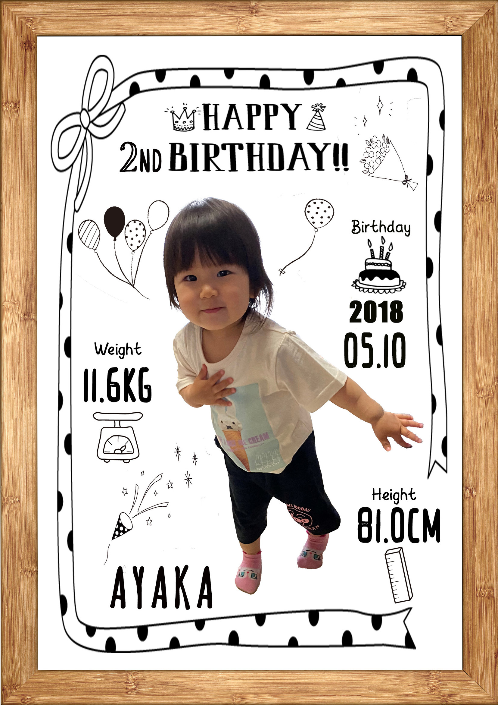 何歳でもok カリグラフィー 誕生日ポスター Goodmemory