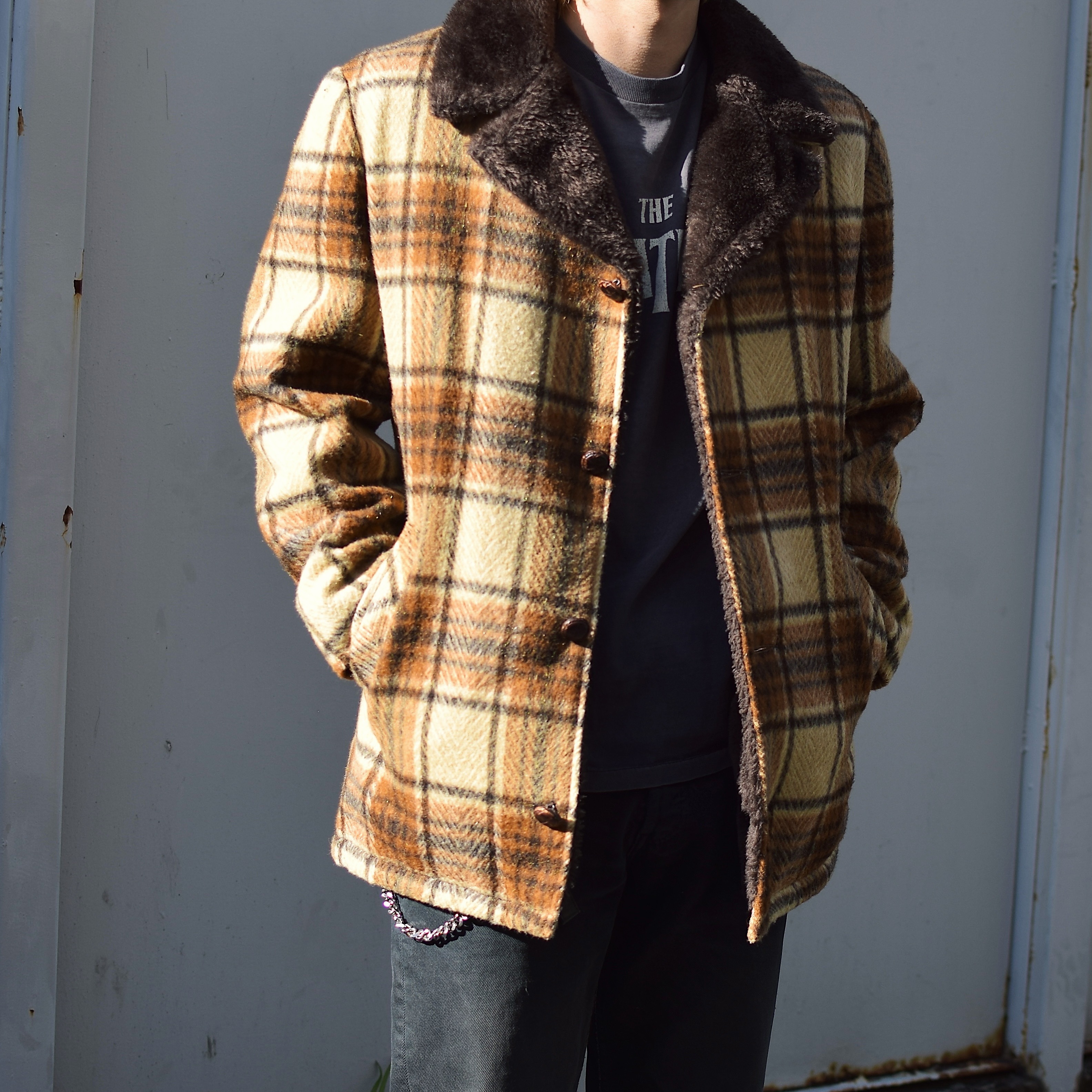 Vintage 70's【Silton】Check Boa Coat の画像 3