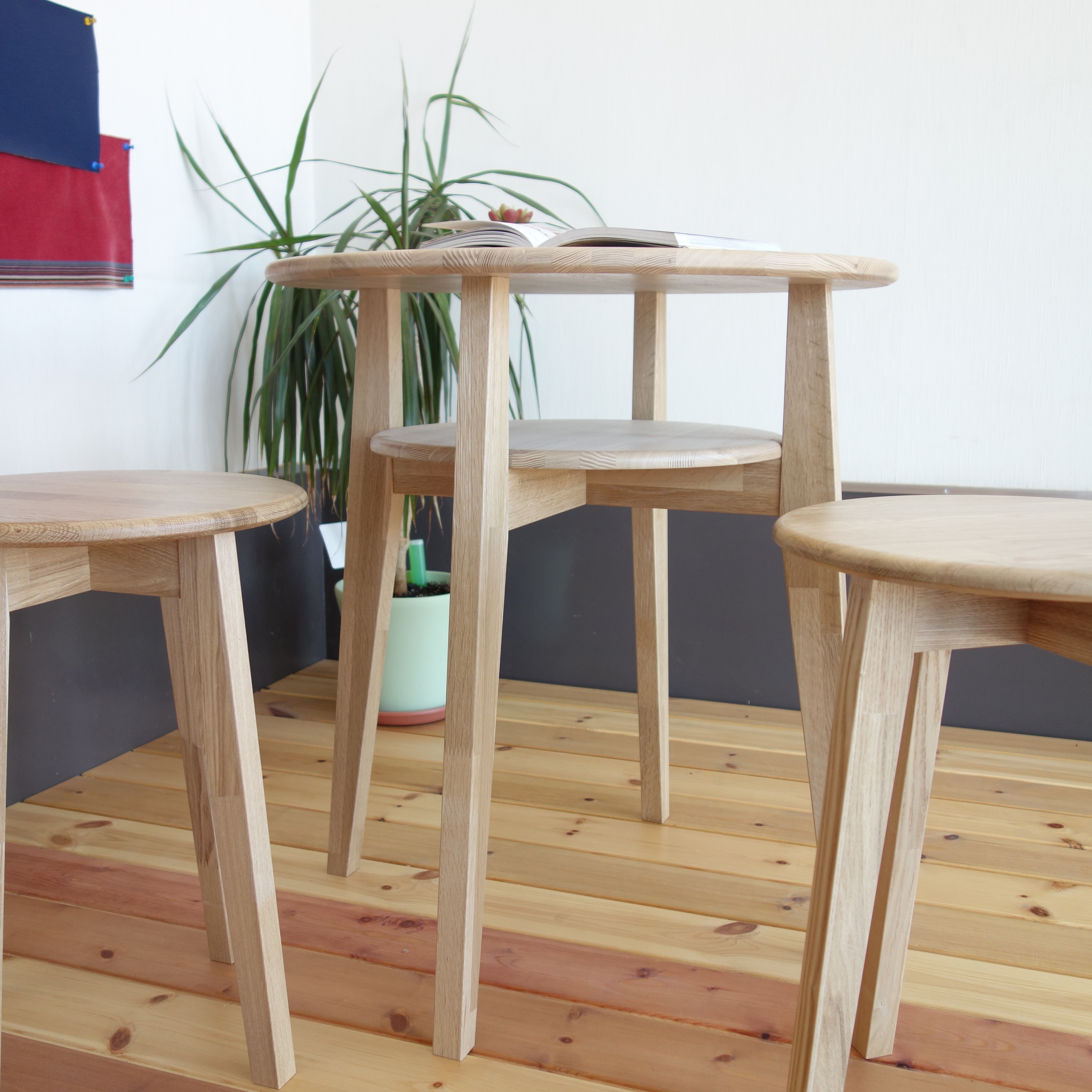 【カフェテーブル 3点セット】 テーブル×1 スツール×2 - 画像3