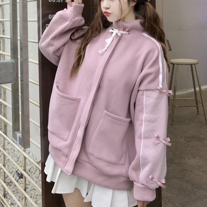 ライン 入り リボン ブルゾン ジャケット アウター レディース 春 秋 長袖 韓国 ファッション 可愛い 袖 コンシャス Ou 0105 Hapi Hapi Girl ハピ ガル ライン 入り リボン ブルゾン ジャケット アウター レディース 春 秋 長袖 韓国 ファッション 可愛い 袖 コンシャス Ou 0105 Hapi Hapi Girl ハピ ガル