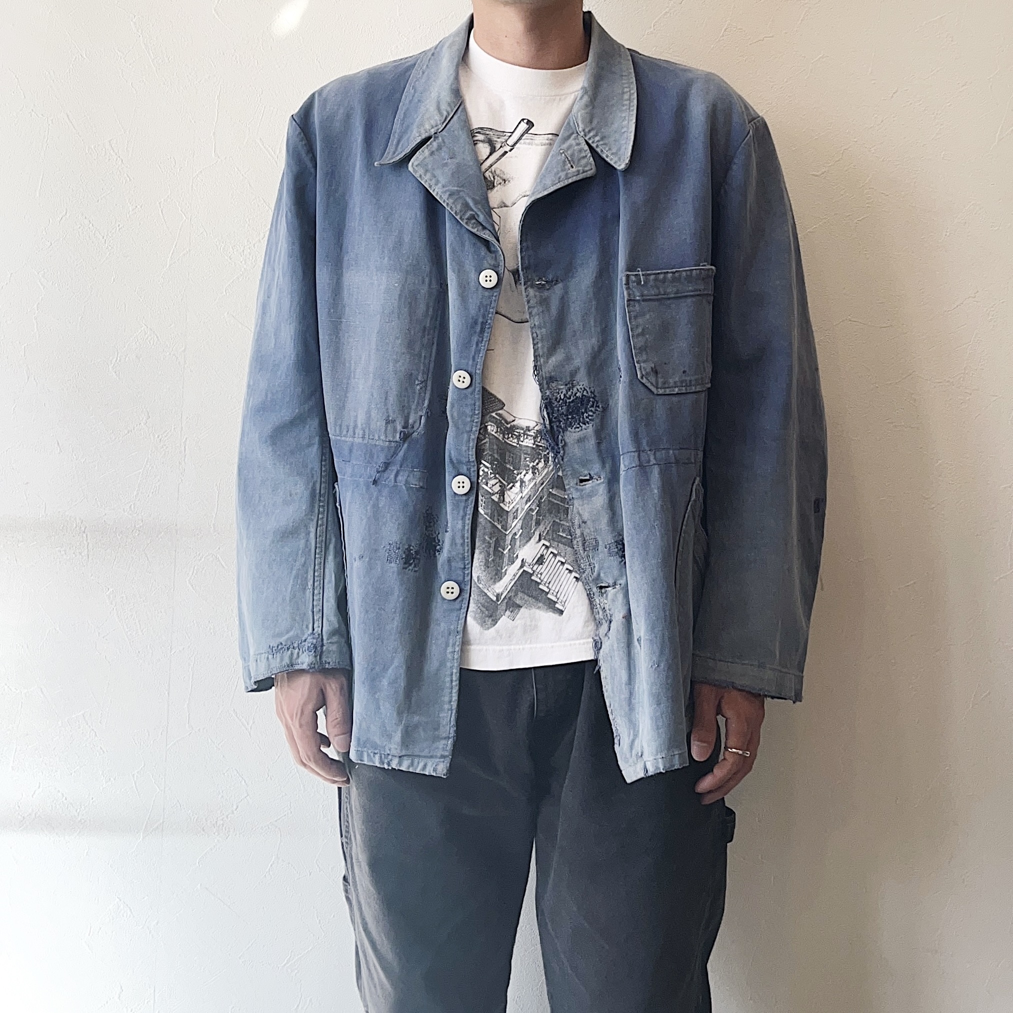Vintage 40〜50's【AU FUSIL】Grunge Work Jacket の画像 3