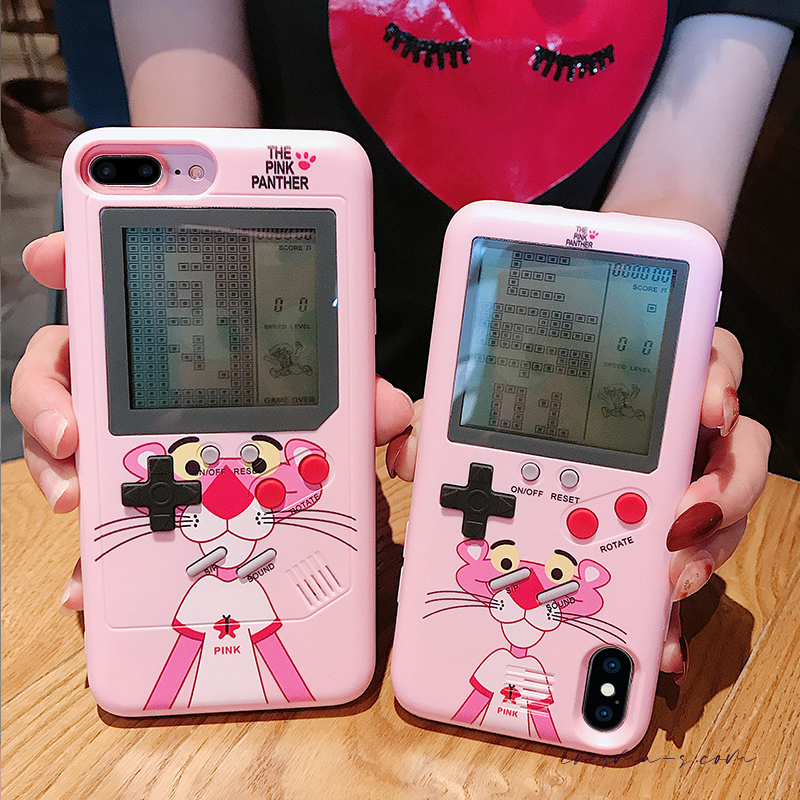 レトロなゲームで暇つぶし ピンクパンサーゲームボーイ風 Iphoneケース Cresma S 最短当日発送 卸売も可能