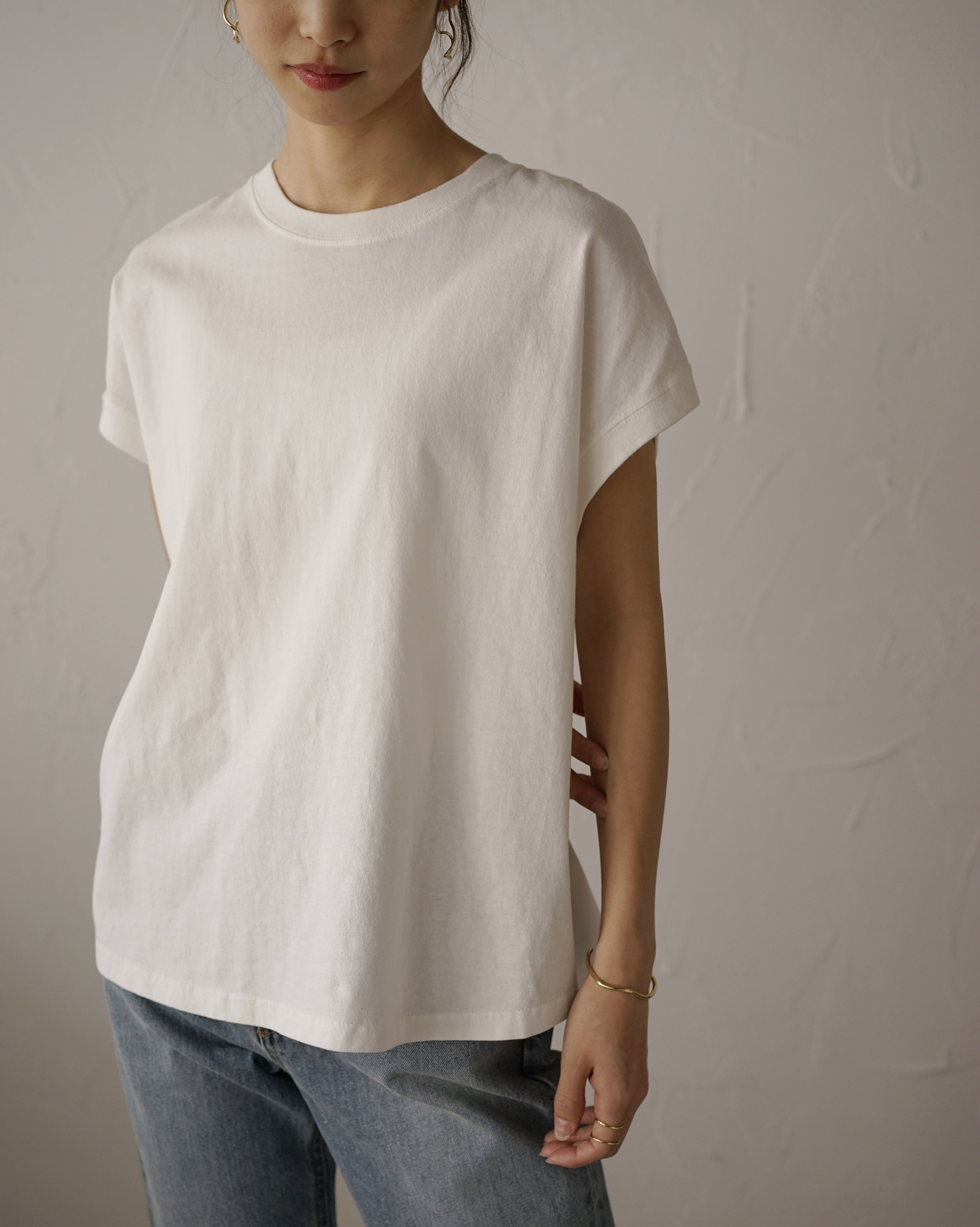 フレンチスリーブ Tシャツ White Washblack Planet3rd フレンチスリーブ Tシャツ White Washblack Planet3rd