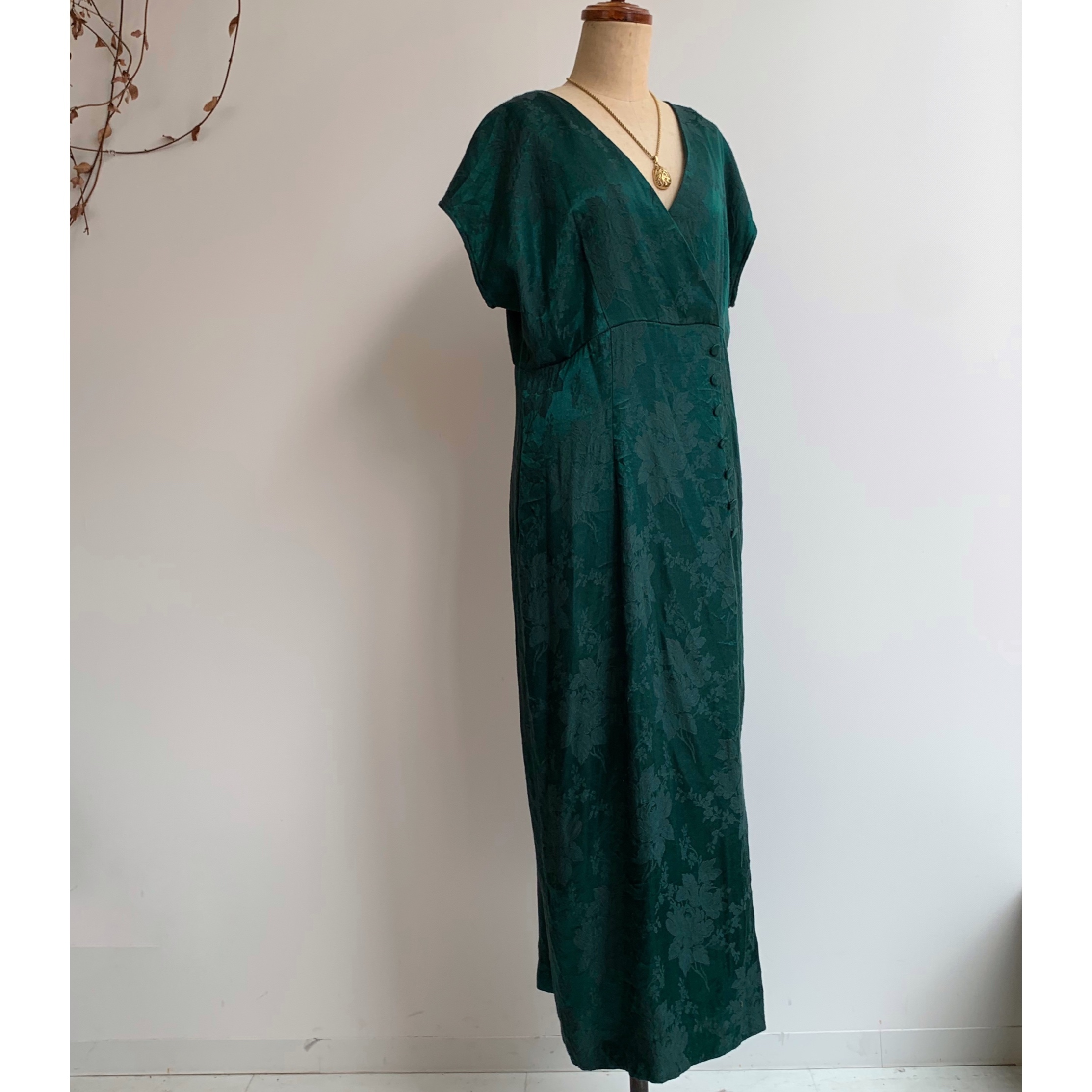 Vintage グリーン 花柄 ワンピース Cerva Vintage Clothes