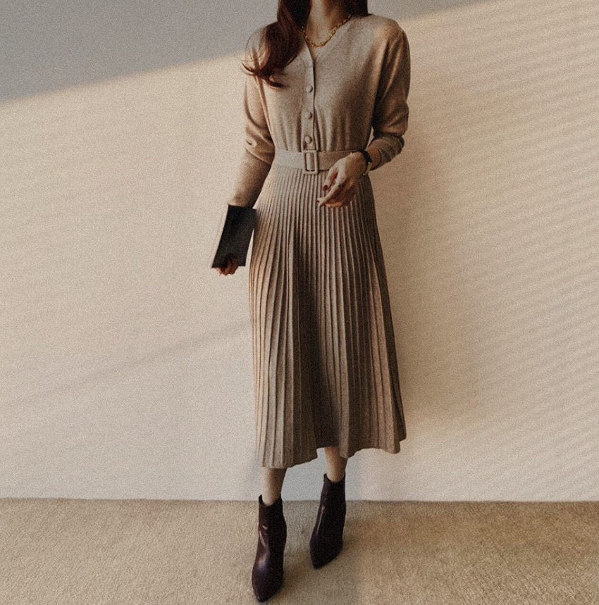 オープン セール 実施中 即日発送 Ops Knit ニット ワンピース 秋 冬 Iruda