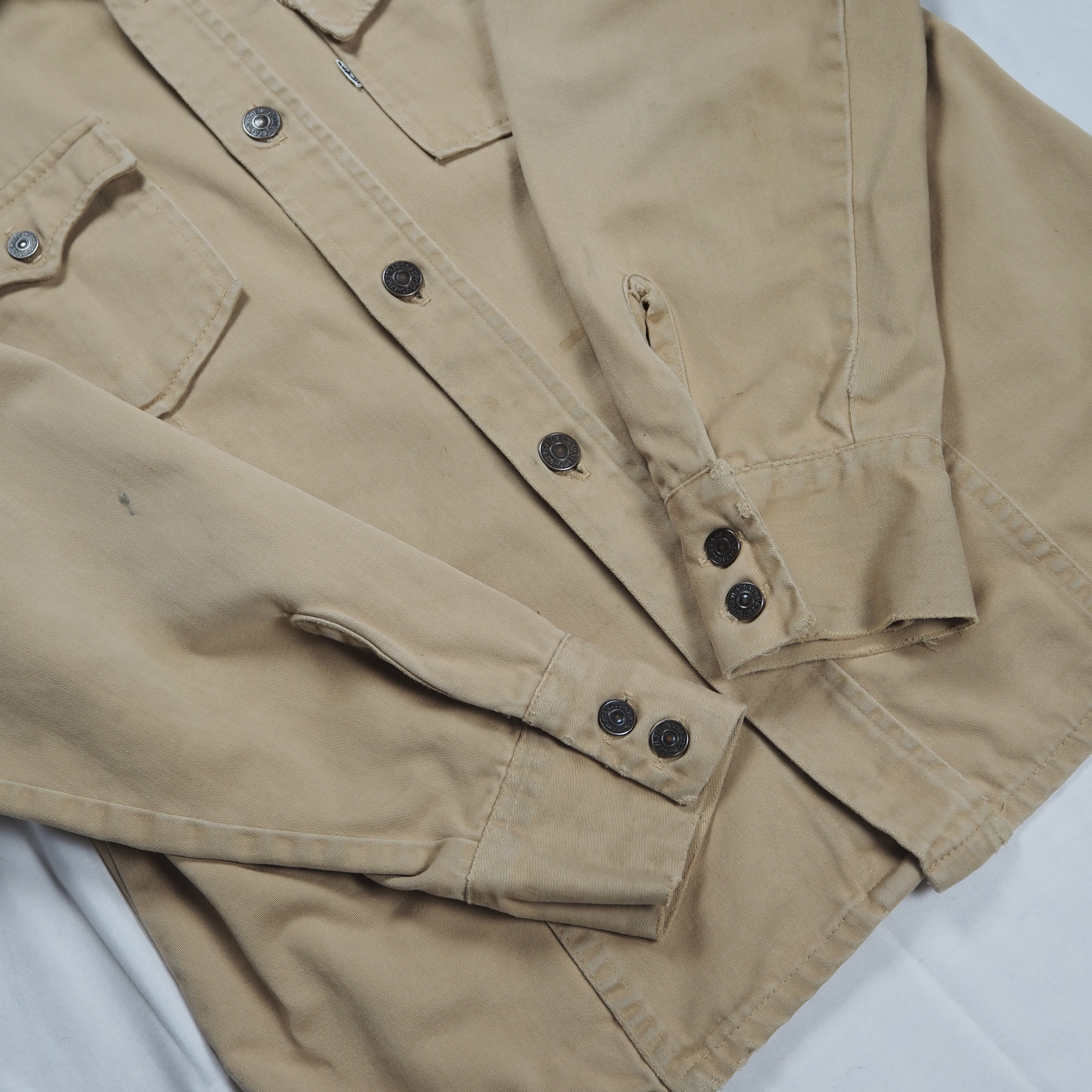 70’s Levi’s ウエスタンシャツ ベージュ ボックスシルエット Mサイズ オンライン限定商品 の画像 12