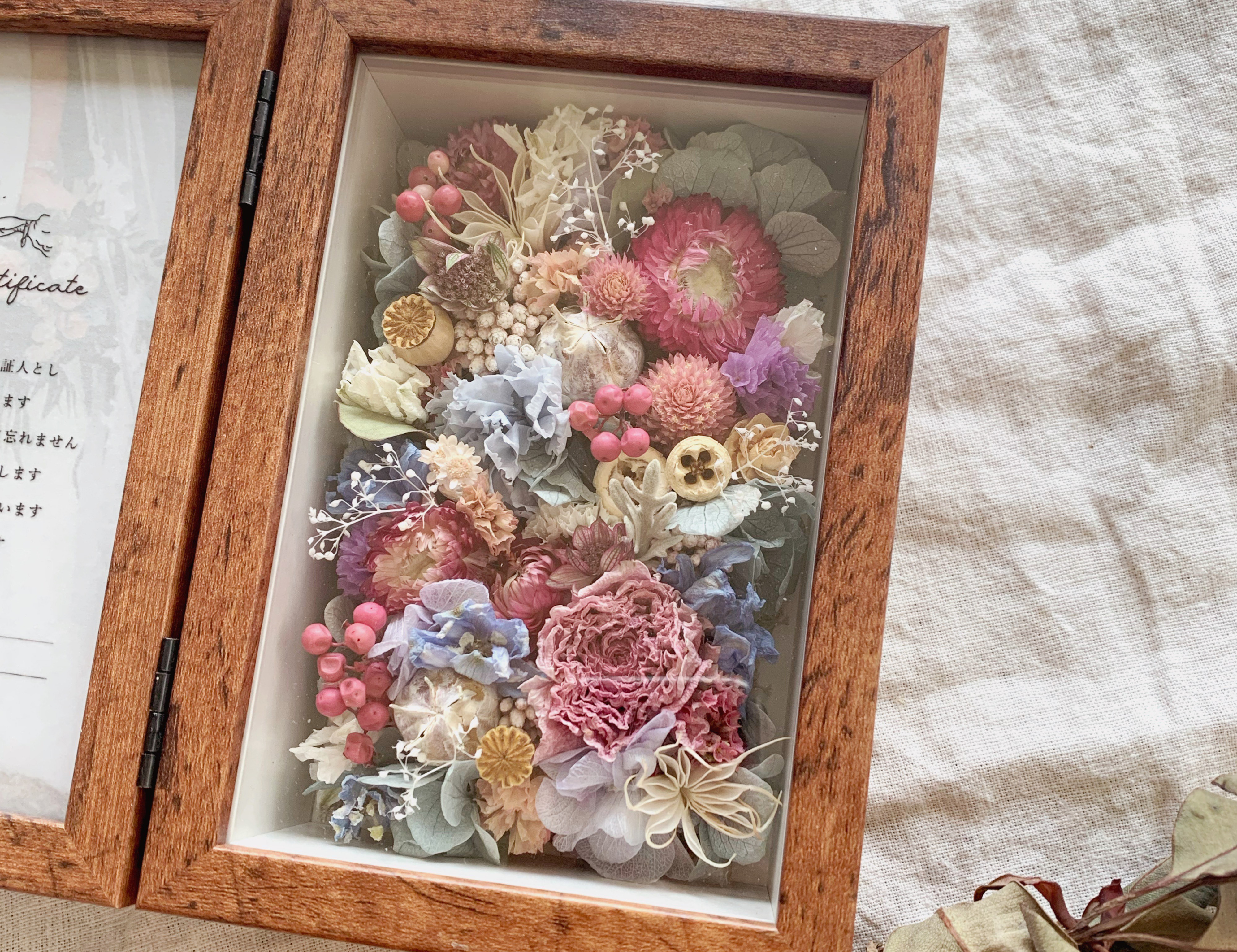 限定1点 結婚証明書 フラワーボックス Diy Store Pbw