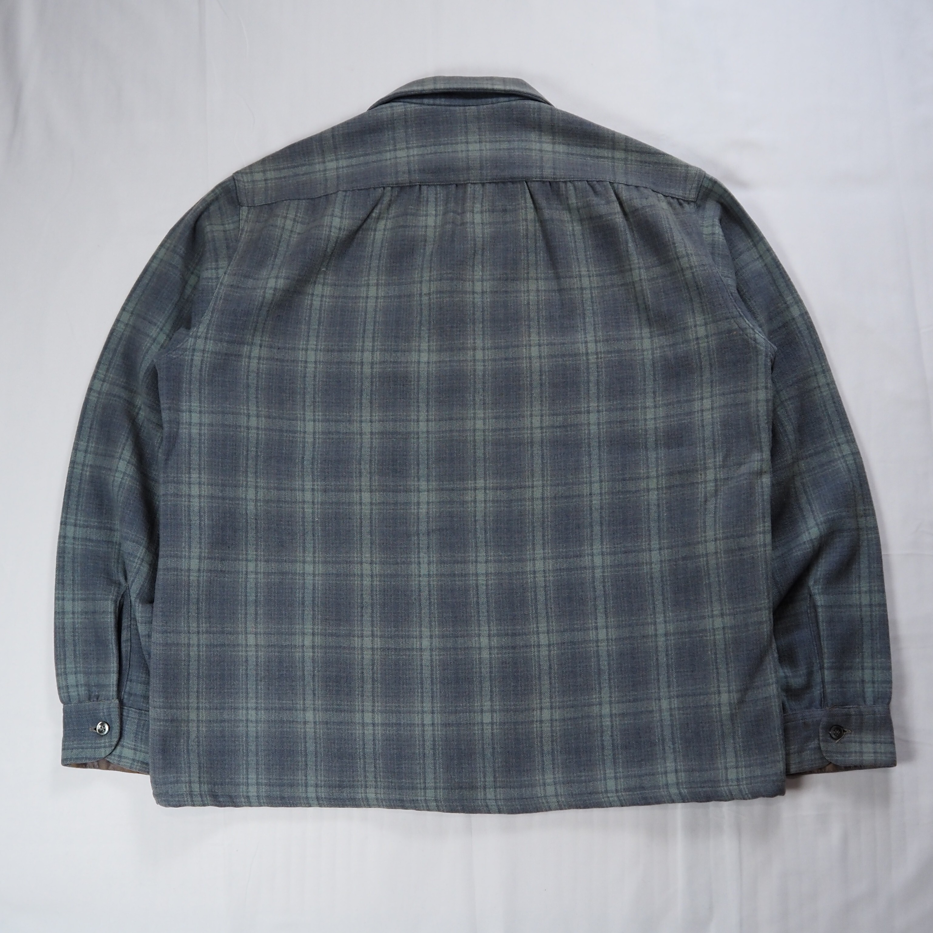 【9/23 20:00入荷】50's Pilgrim ウールシャツ グレー×ライトグリーン の画像 13