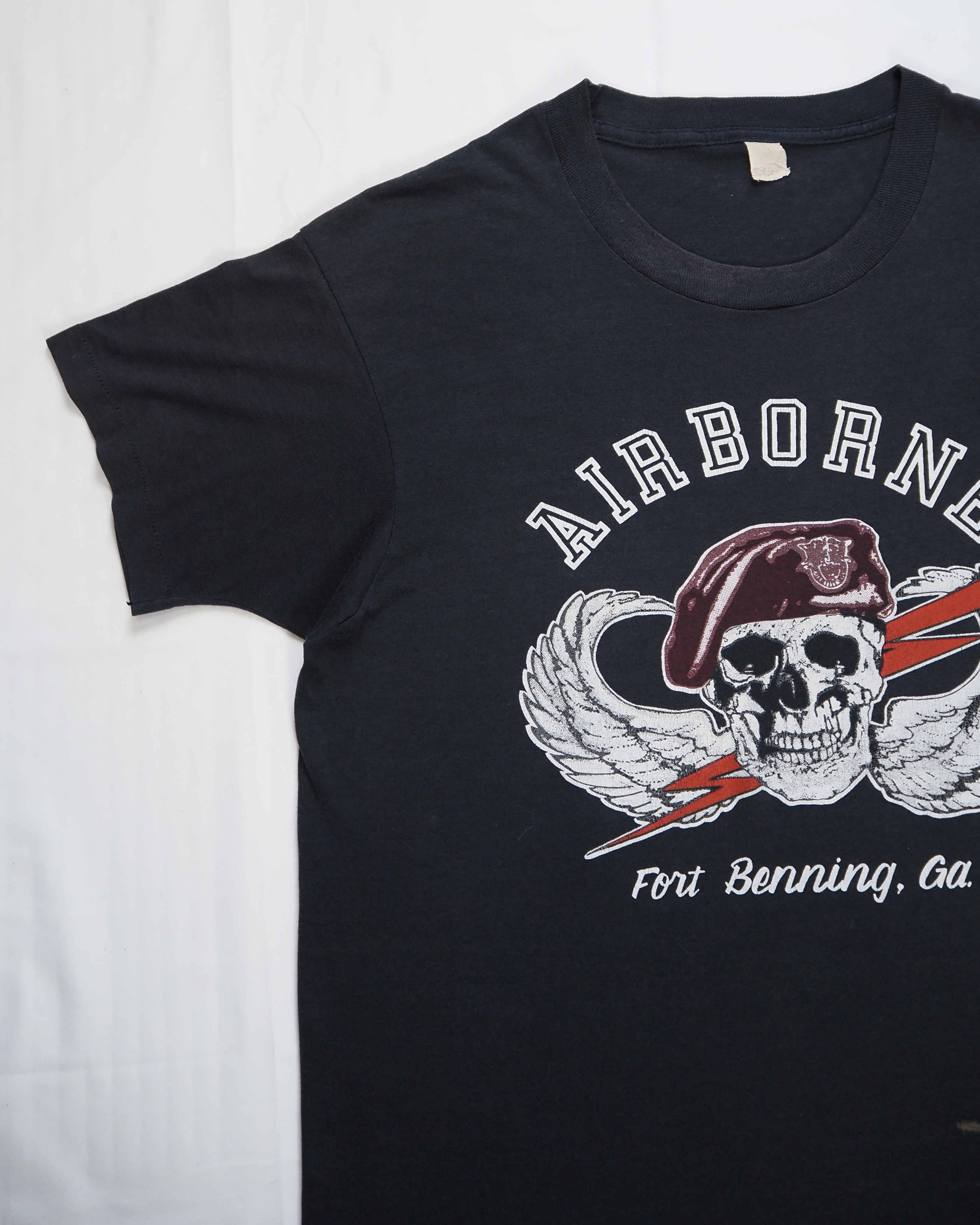 80’s Airborne Tシャツ スカル の画像 2