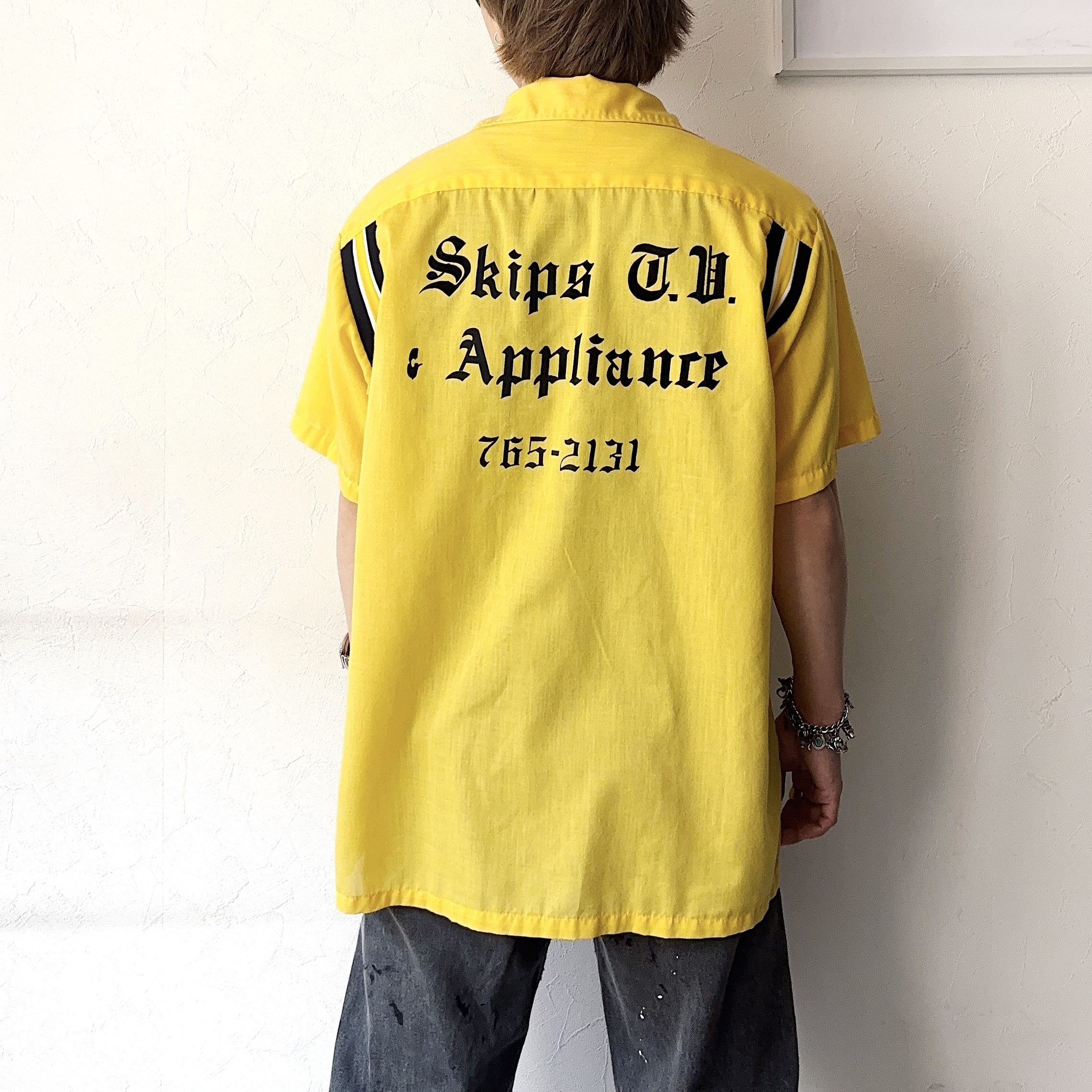 Vintage 70's【Hilton】"Skips T.V. & Appliance" Bowling Shirt の画像 4
