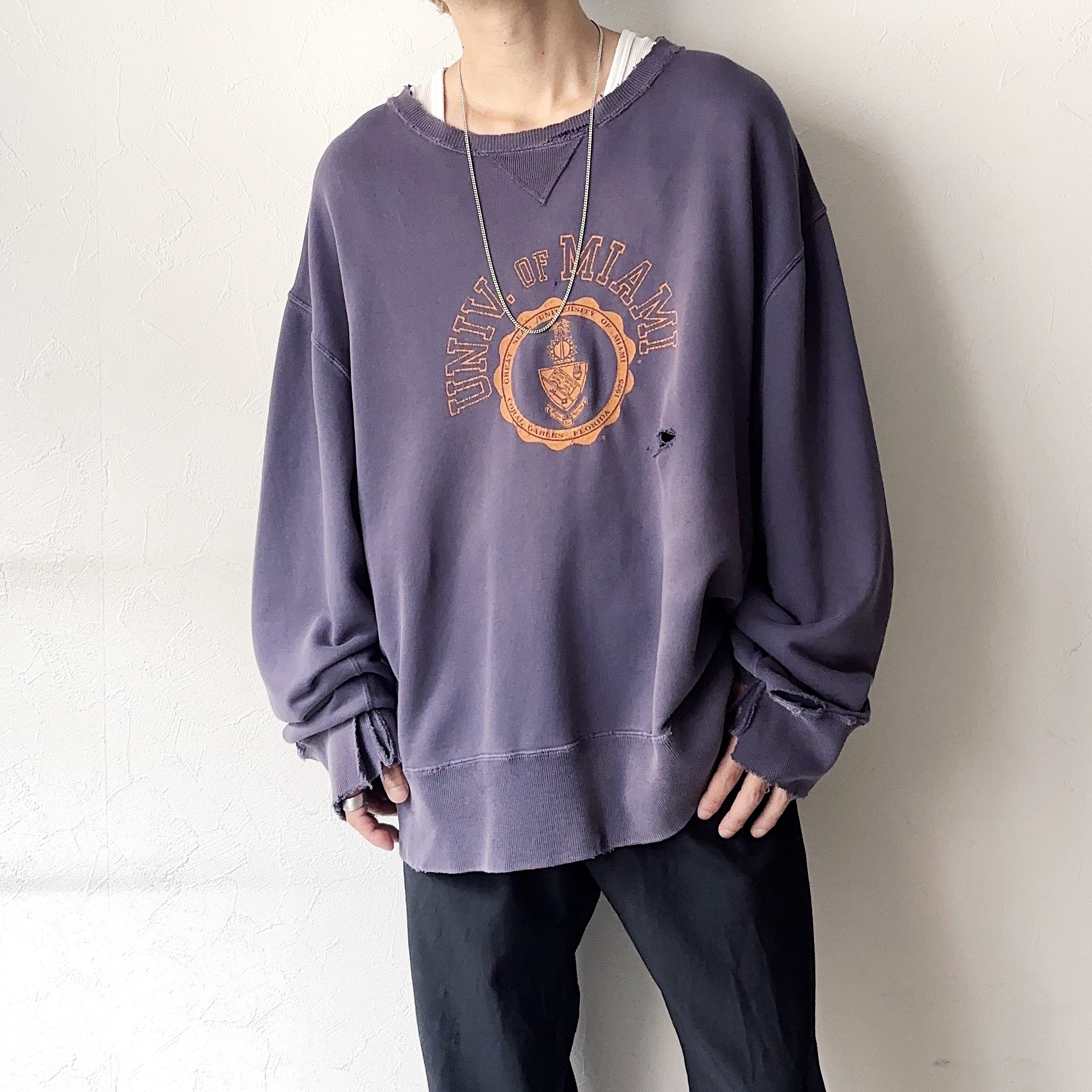 Vintage "UNIV. OF MIAMI." Grunge Sweat の画像 3