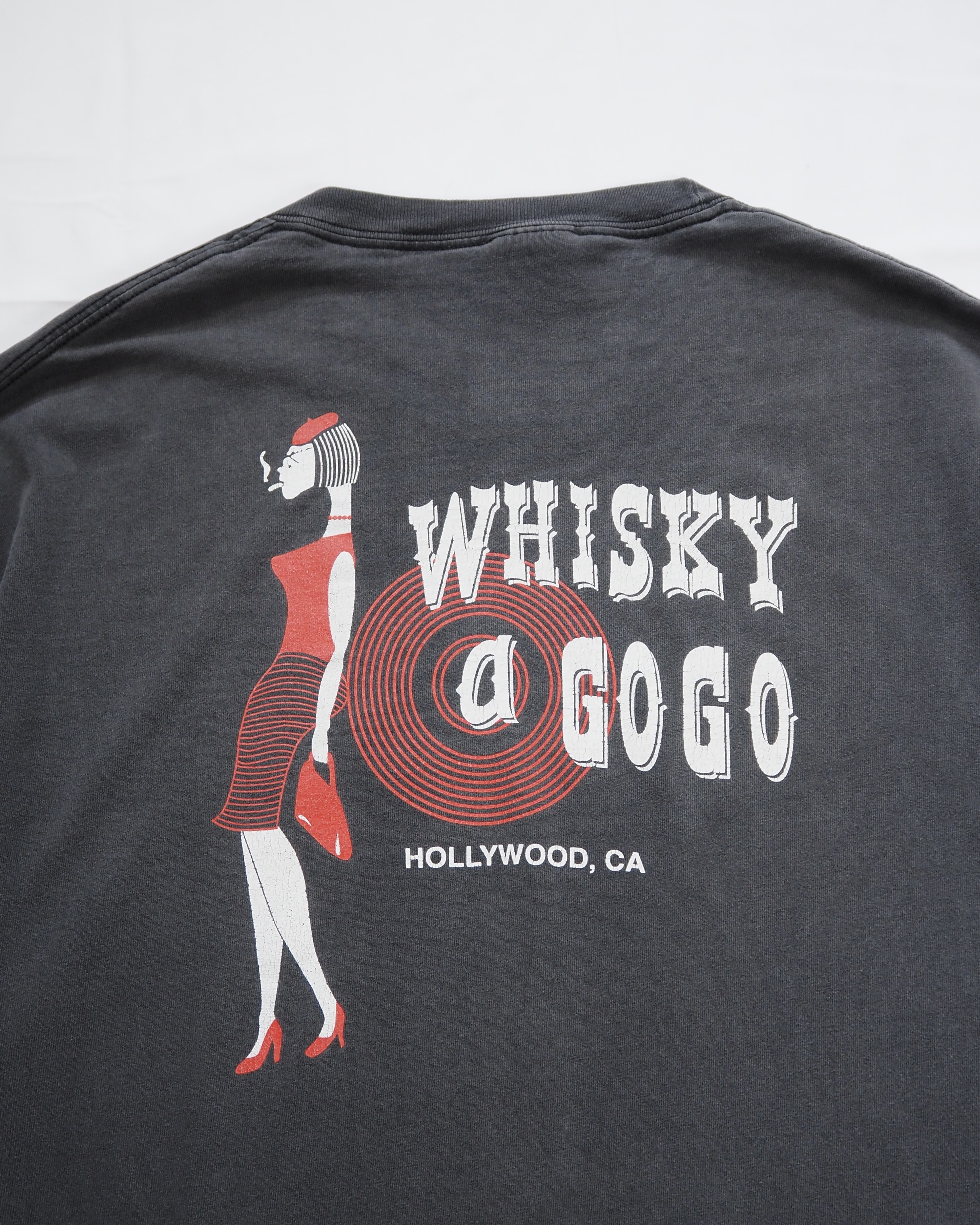 90’s-00’s Whisy a go go Tシャツ ブラックフェード XL の画像 2