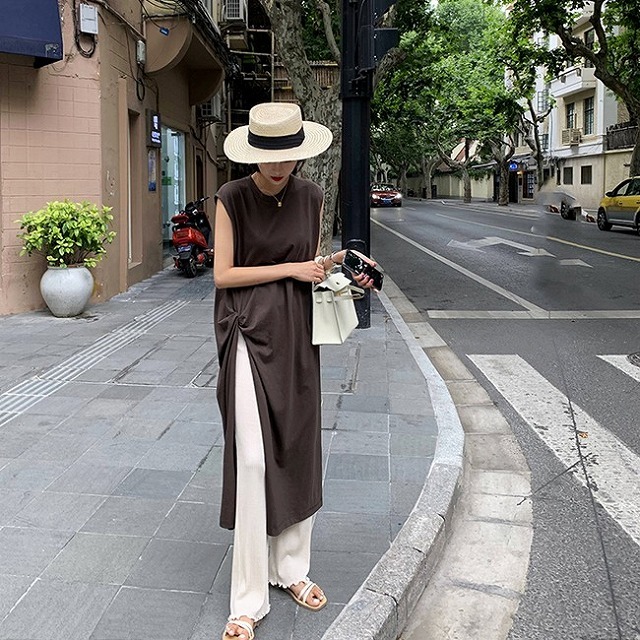ワンピース レディース ロング モード系 Tシャツ カットソー サイドスリット 半袖 ディープスリット 10代 代 30代 40代 50代 韓国の可愛いレディースアパレルのセレクトショップ Kilalion キラリオン ワンピース レディース ロング モード系 Tシャツ カットソー サイドスリット 半袖 ディープスリット 10代 代 30代 40代 50代 韓国の可愛いレディースアパレルのセレクトショップ Kilalion キラリオン