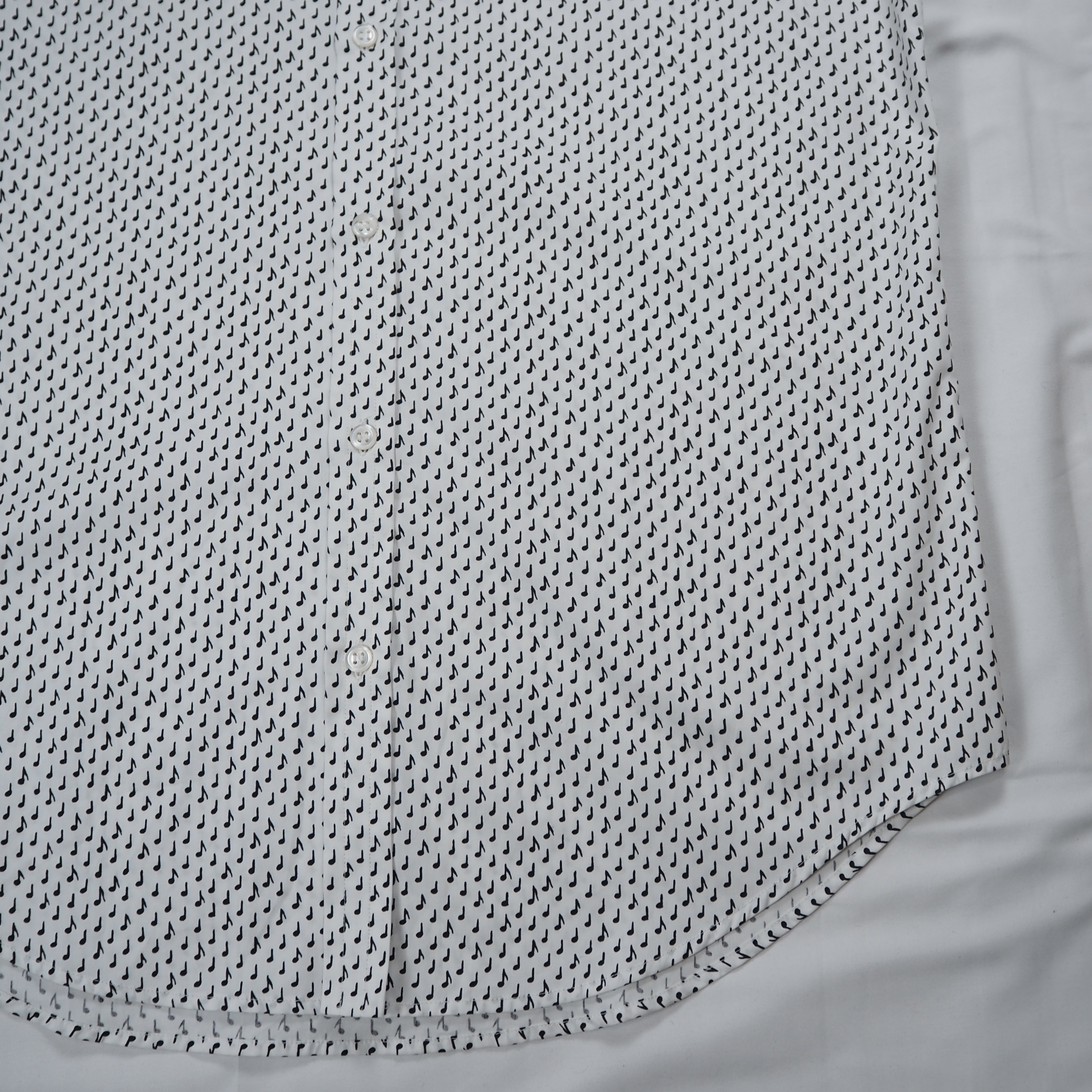 Yve Saint Laurent コットンシャツ 音符柄 イタリア製 の画像 10