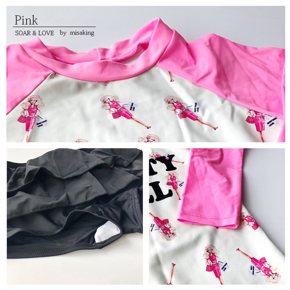 アウトレット 送料無料 ピンクラッシュガードセット 女の子 水着 海外子供服 海 プール Soar Kids