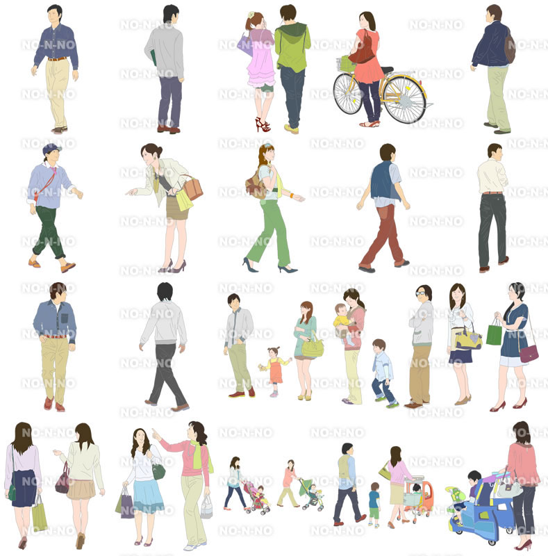 人物イラストSketchUp素材 4up_color01_20_5 - 画像4
