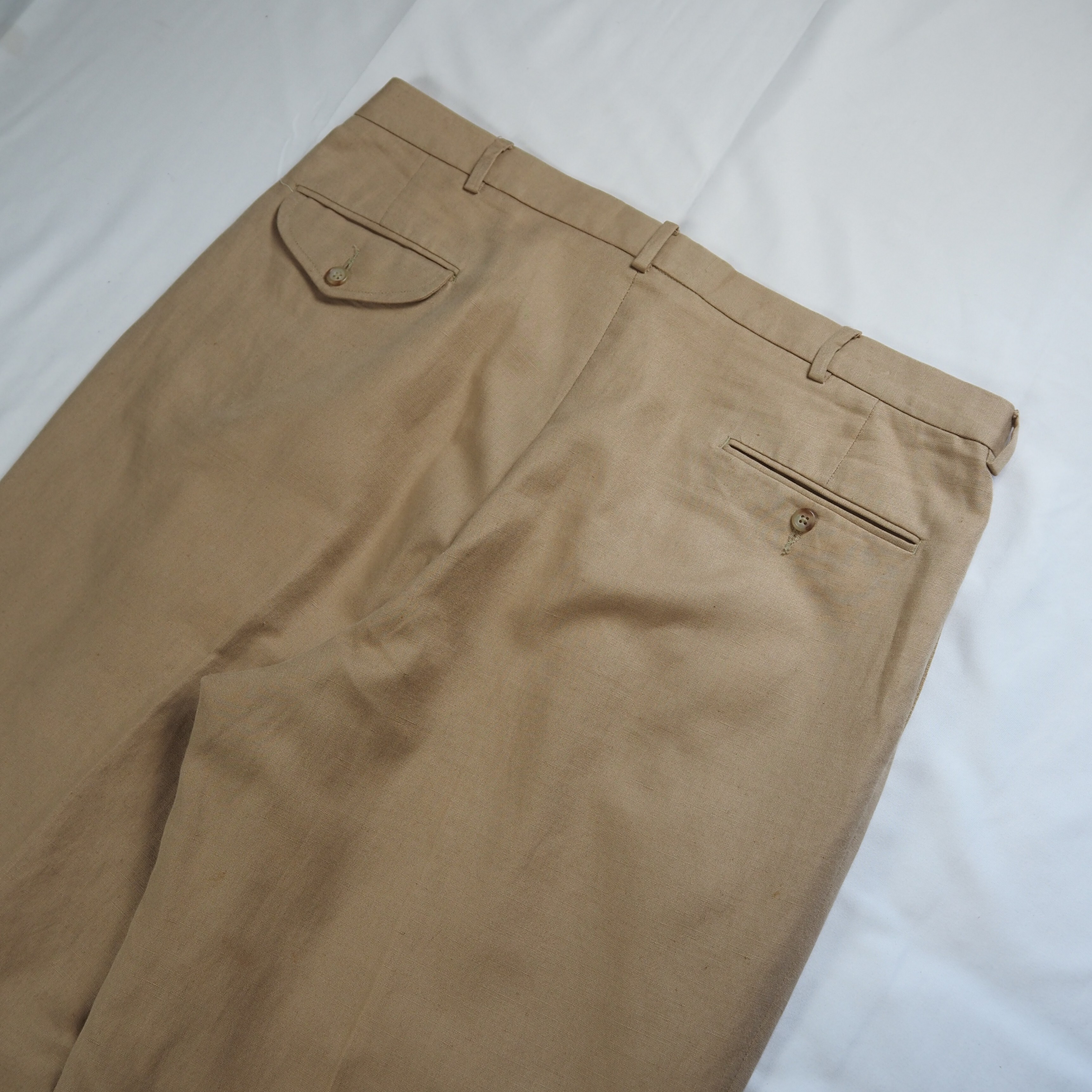 90's Ralph Lauren リネンパンツ ベージュ 36×30 の画像 14