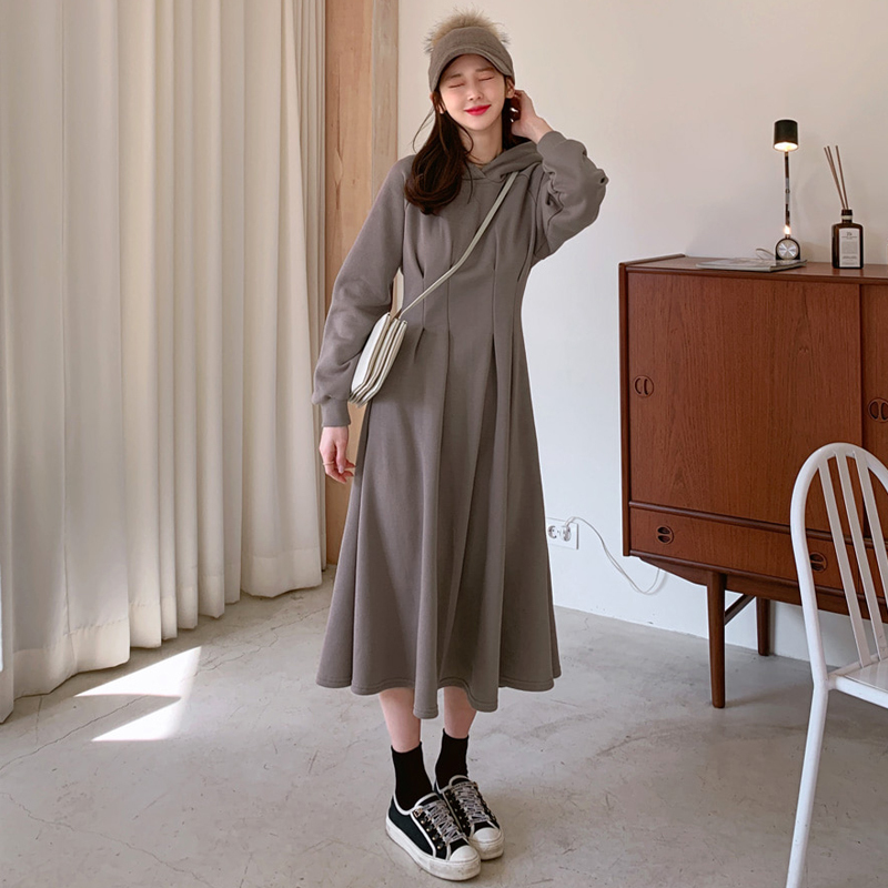 春新作 ワンピース 春 ワンピース ロング ワンピース マタニティ ロング ワンピース 大きいサイズ ワンピース レディース ロング丈 長袖 韓国 ワンピース 長袖 ロングワンピース 黒 春秋 パーカー デート ドライブ Viento