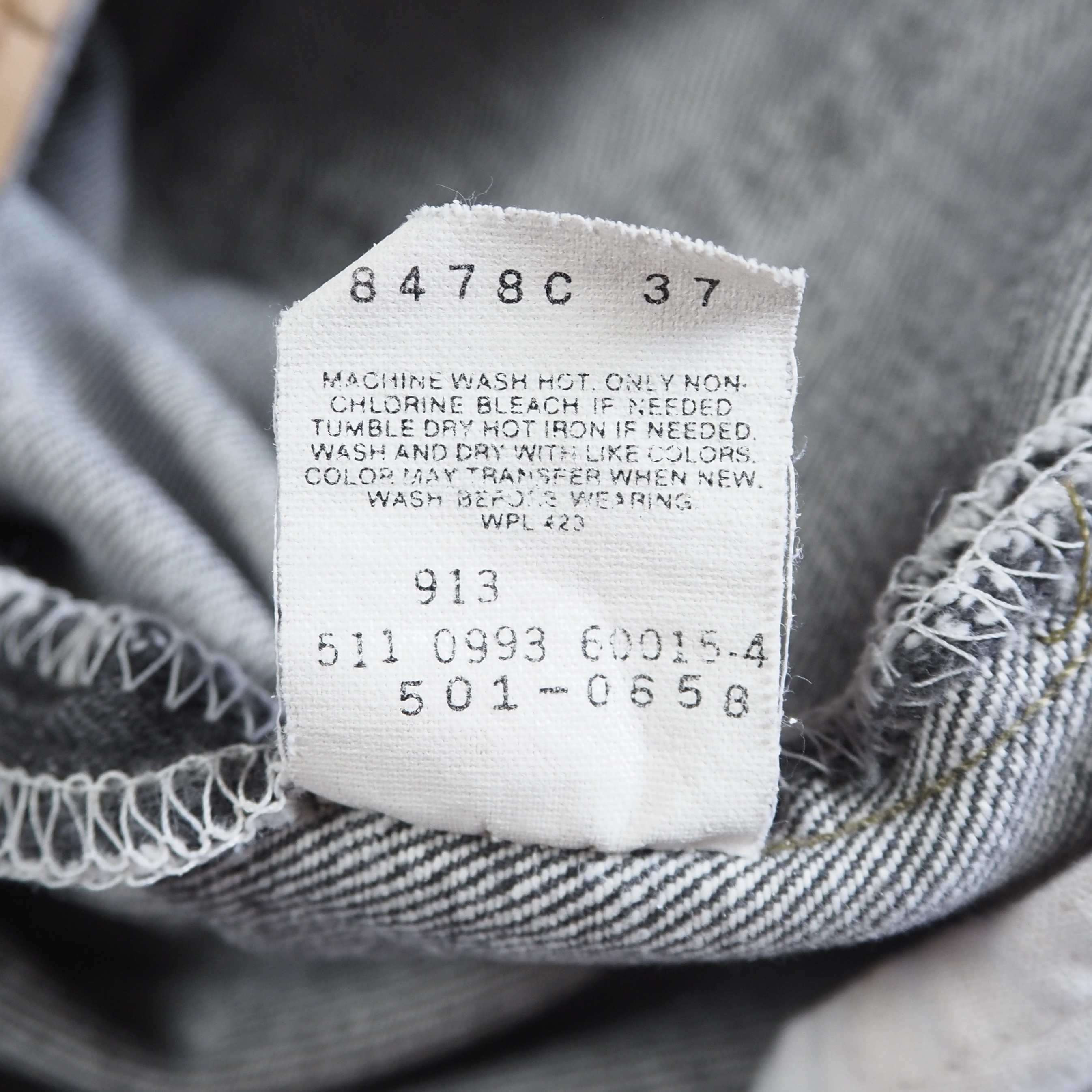 90’s Levi’s 501 先染めブラックデニム 36×30 の画像 11