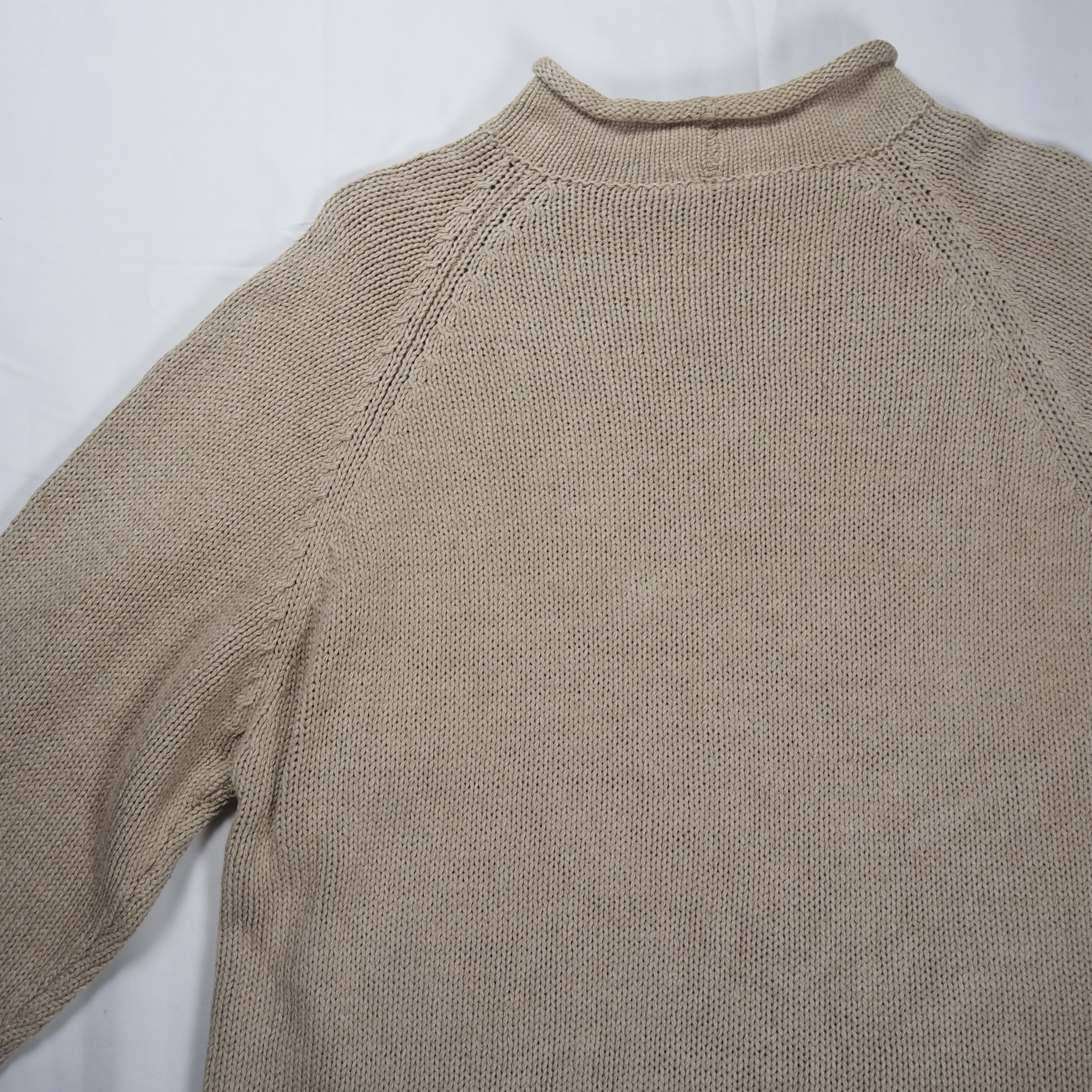 90’s J.Crew ロールネックニット コットンリネン Mサイズ の画像 11