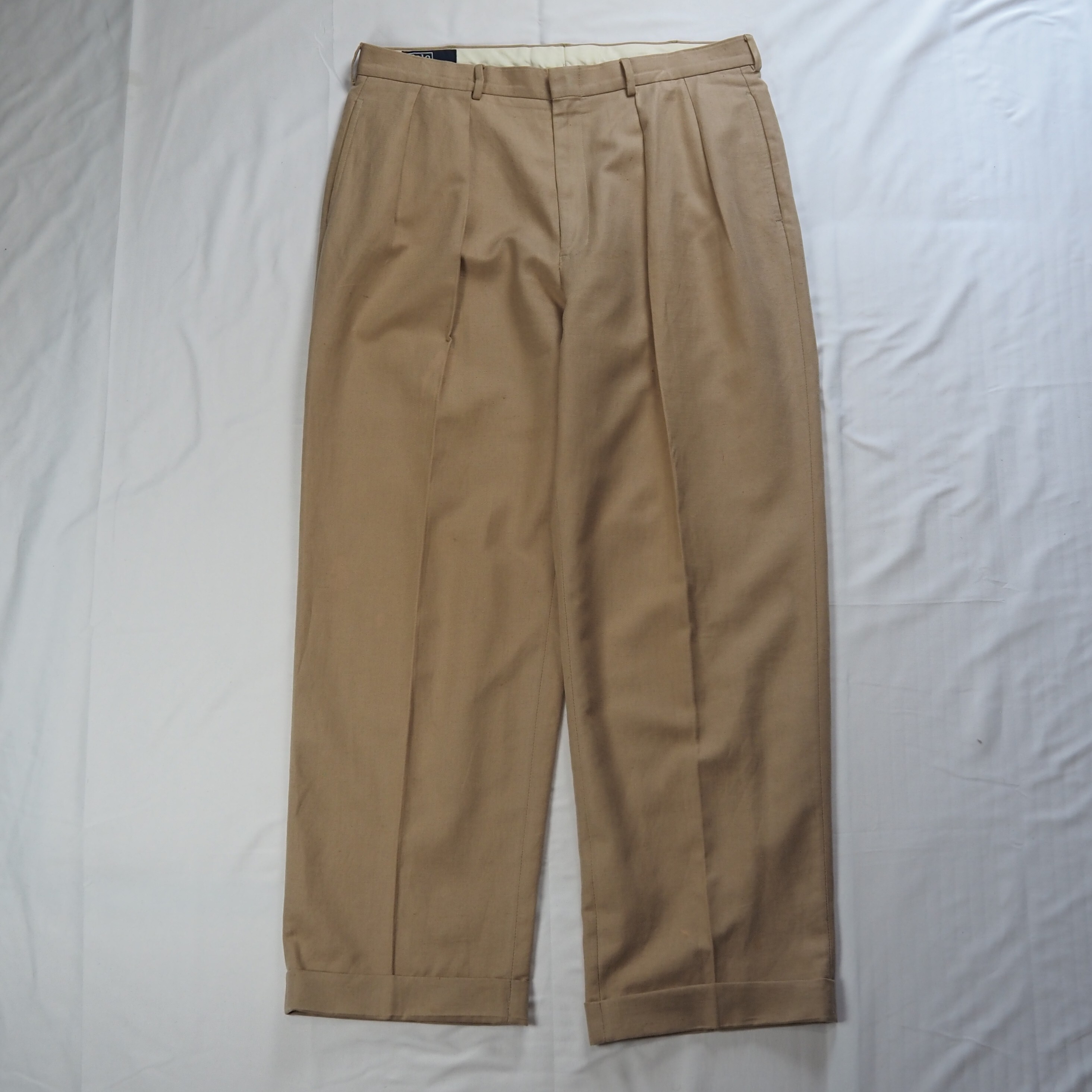 90's Ralph Lauren リネンパンツ ベージュ 36×30 の画像 2