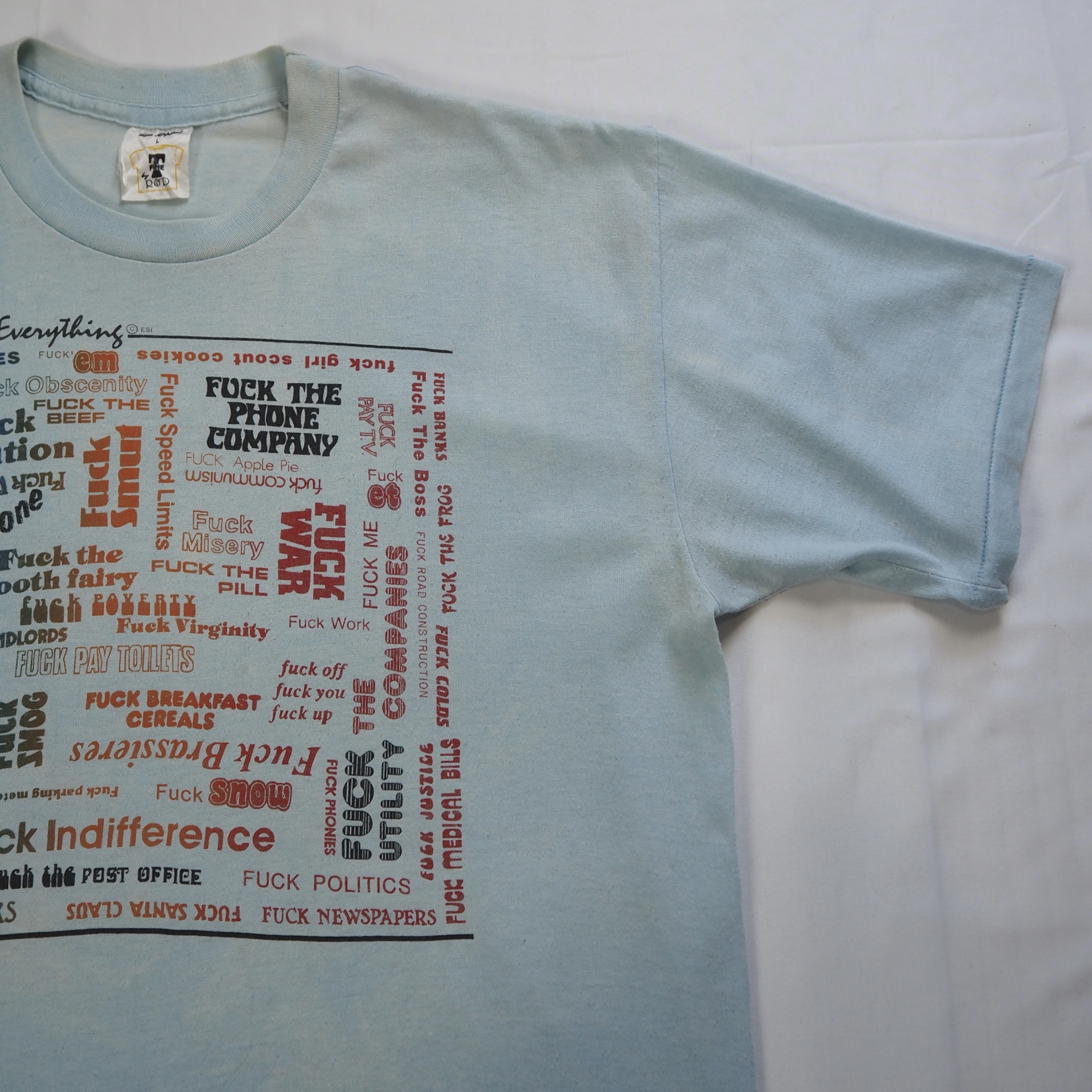 80’s FUCK Tee ライトブルー の画像 5