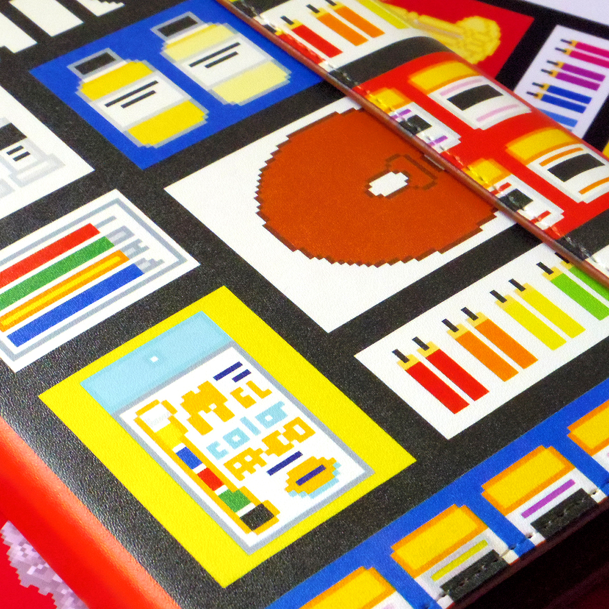 システム手帳ミニ6穴 ポケット サイズ ミミちゃんモンドリアン柄 Mell The Diner Pixelart Goods Shop In Base システム手帳ミニ6穴 ポケット サイズ ミミちゃんモンドリアン柄 Mell The Diner Pixelart Goods Shop In Base